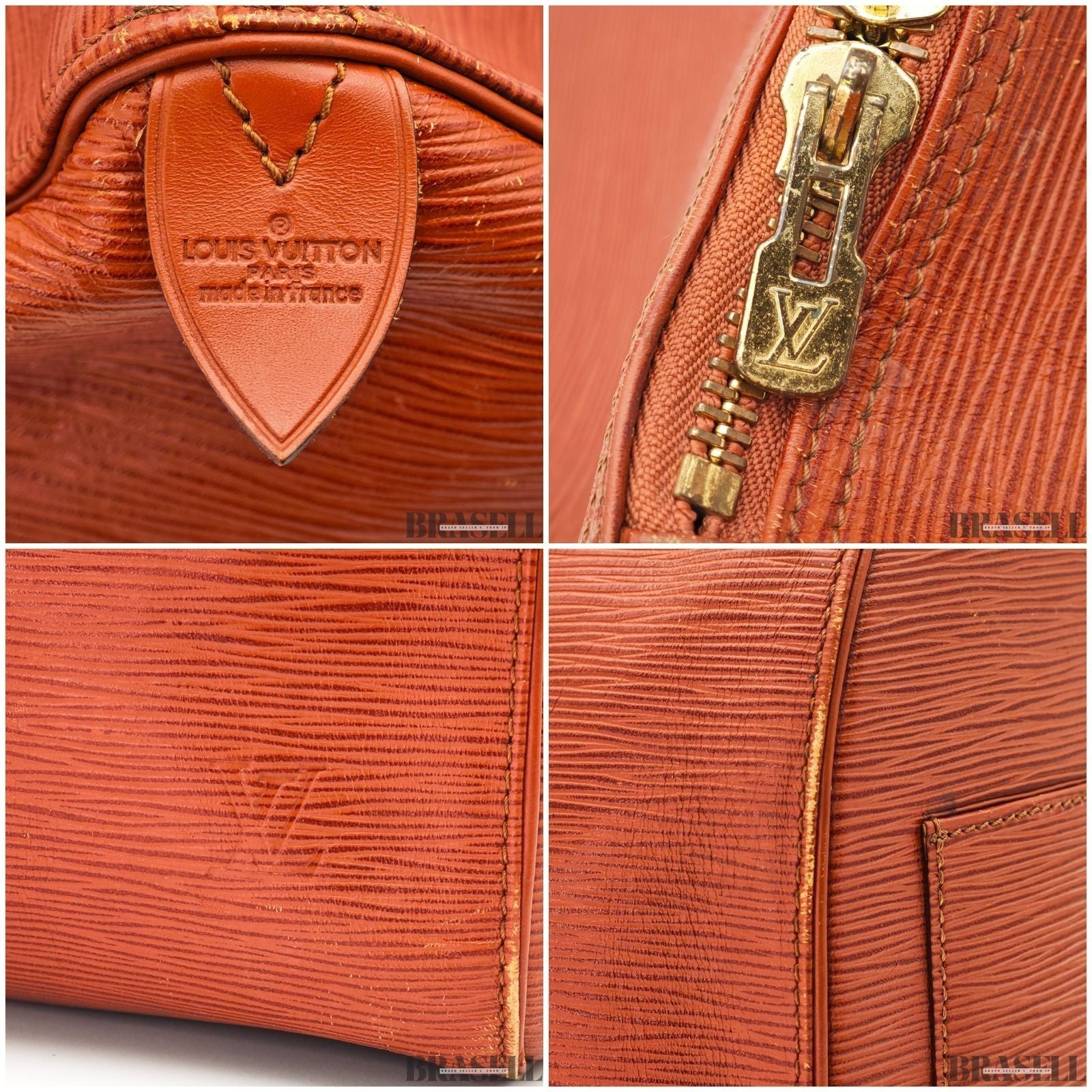 LOUIS VUITTON Epi Keepall 50 M42968 Boston Bag Zipang Gold Epi Leather Auth
