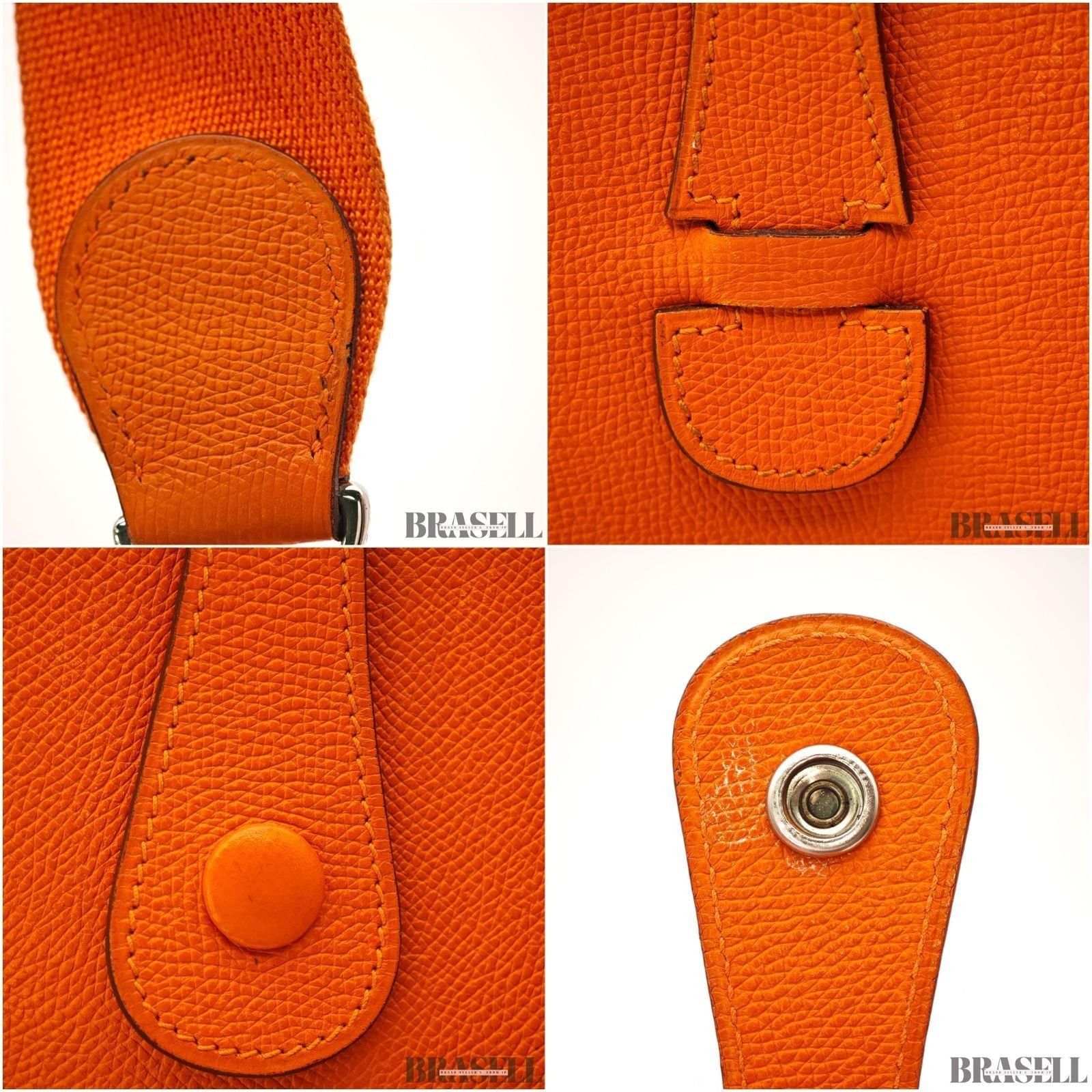 Hermes Evelyn PM Orange Toryon Clemence Crossbody Shoulder Bag w/Dust Bag Strap