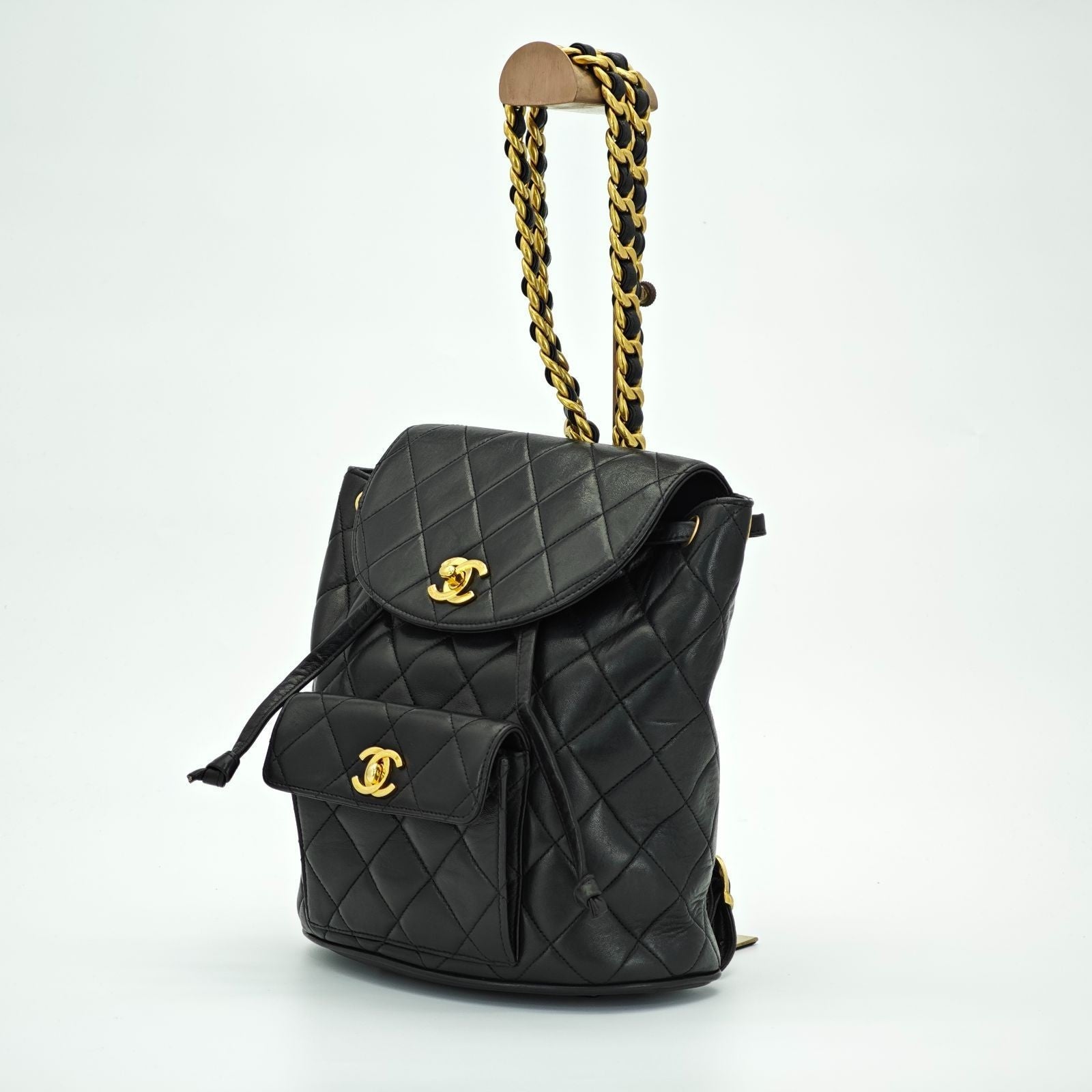CHANEL Matelasse Bag Backpack Black Women's