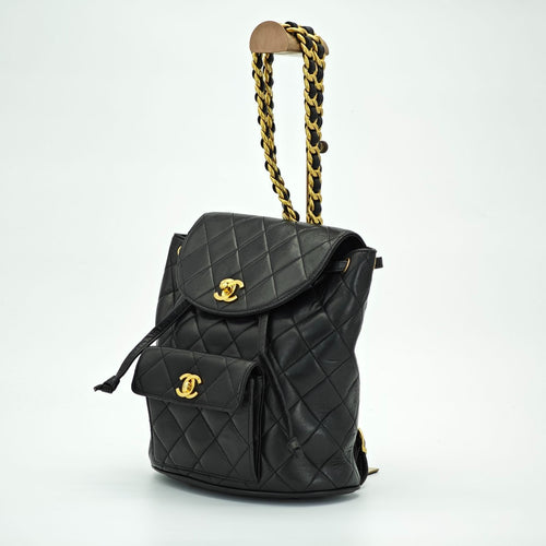 CHANEL Matelasse Bag Backpack Black Women's