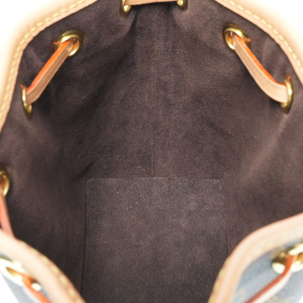 LOUIS VUITTON Nano Noe Monogram M81266 Handbag/Shoulder Bag/Bucket Bag Brown