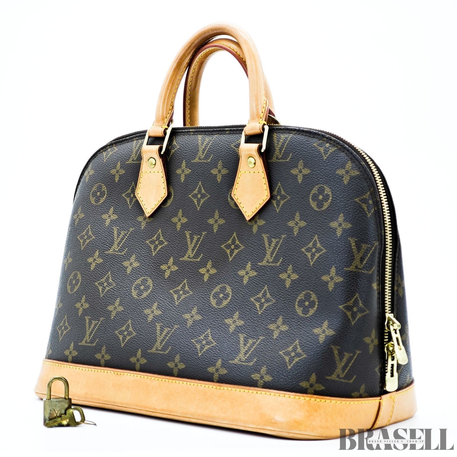 LOUIS VUITTON Alma PM M51130 Monogram Brown Handbag Women’s Padlock & Key