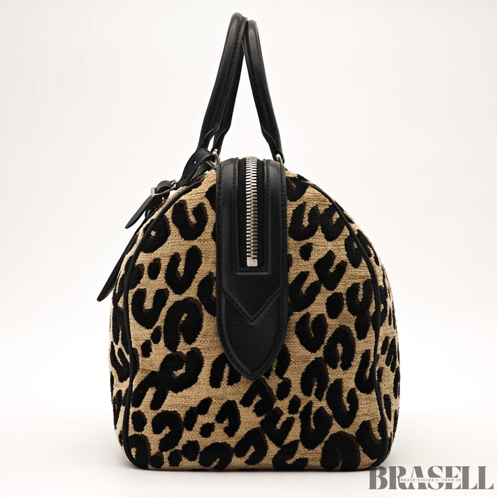Louis Vuitton Leopard Speedy M97396 Handbag Mini Boston Bag Black Beige