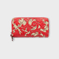 GUCCI Zip Around Arabesque Bag in Beige and Hibiscus Red GG Supreme