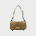 Dior Handbag Tote Bag Beige Haircalf Leather PVC Malice Pearl Magnet 【B】