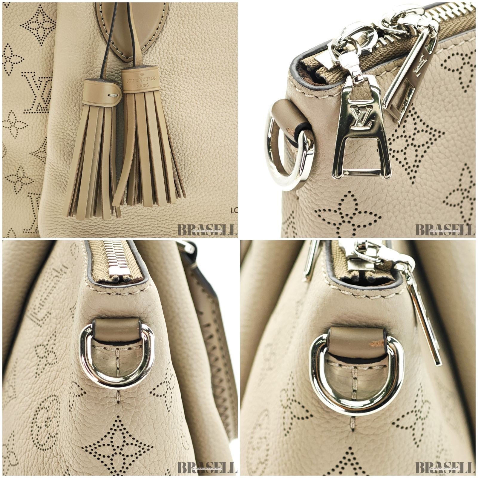 Louis Vuitton Monogram Mahina Omea M55031 Handbag Tassel Charm Galet Brown