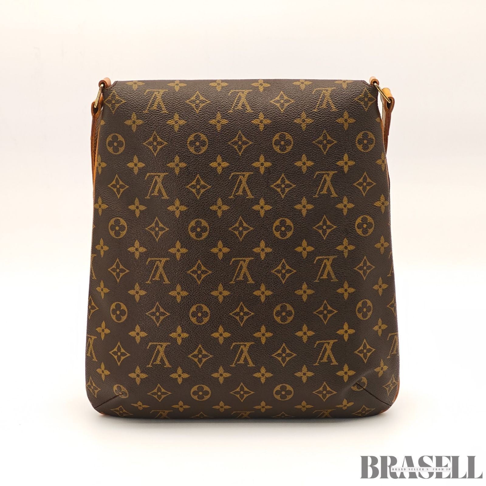 LOUIS VUITTON Musette M51256 Shoulder Bag Brown Monogram Canvas Vertical Women's