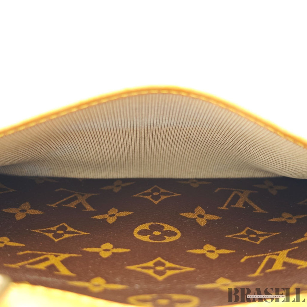 Louis Vuitton Trouville Monogram Handbag M42228 Tote Bag Brown PVC Leather Women