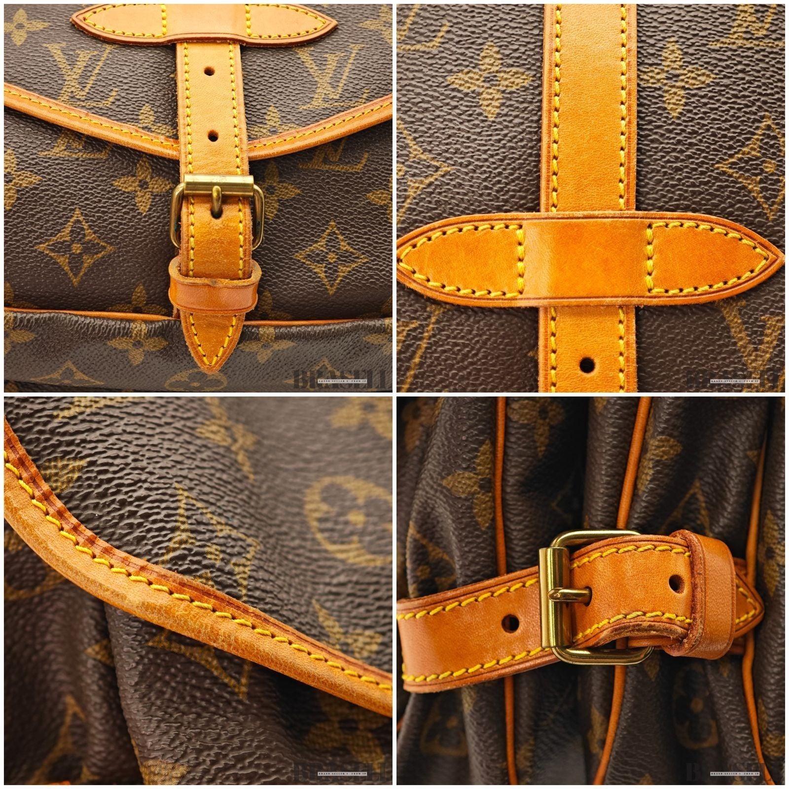 Louis Vuitton Saumur 30 M42256 Shoulder Bag Monogram Canvas Leather Brown