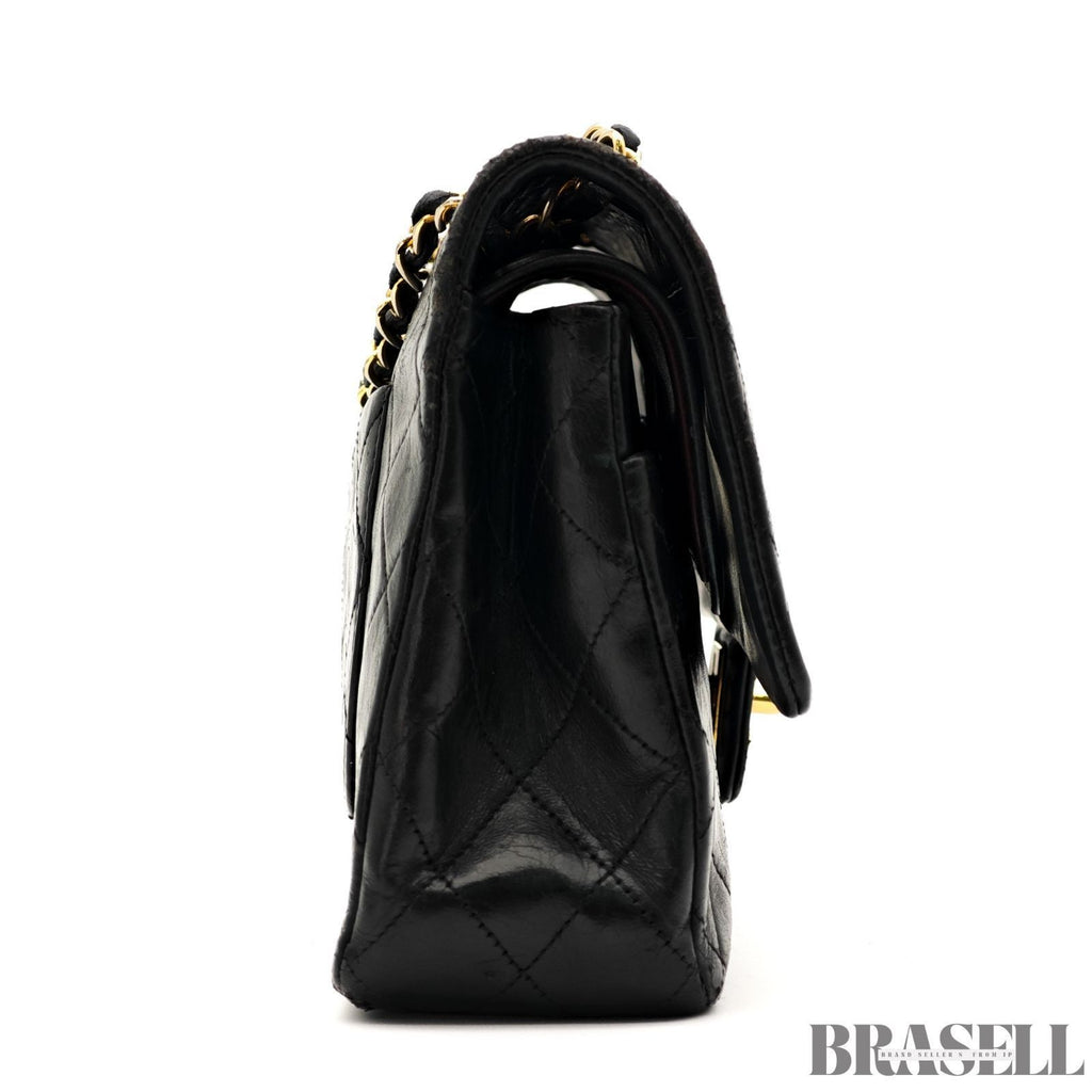 CHANEL Matelassé A01112 Black Handbag Black Woman Chain Shoulder Bag Leather