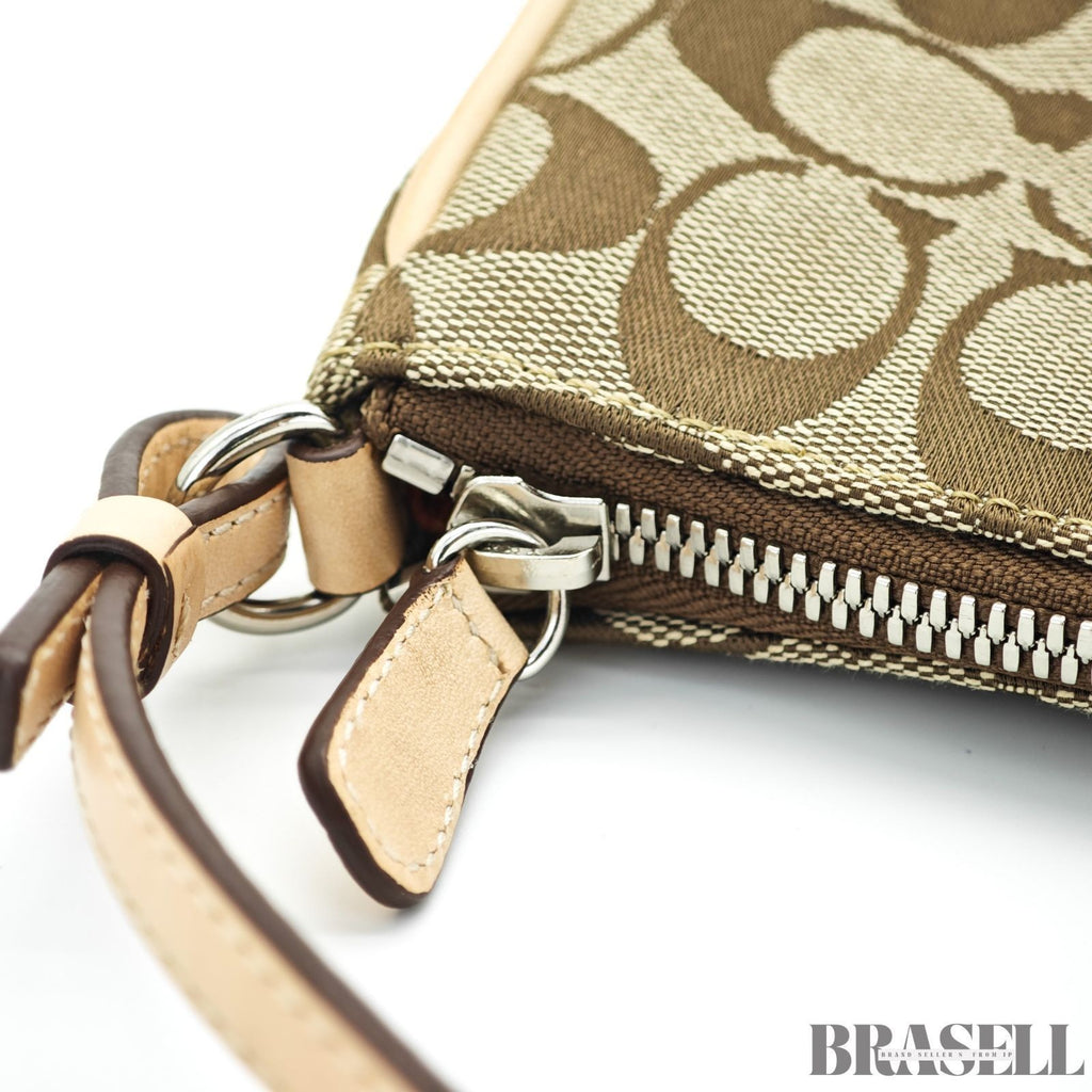 COACH Signature Mini Bag Beige Handbag Women's with Dust Bag