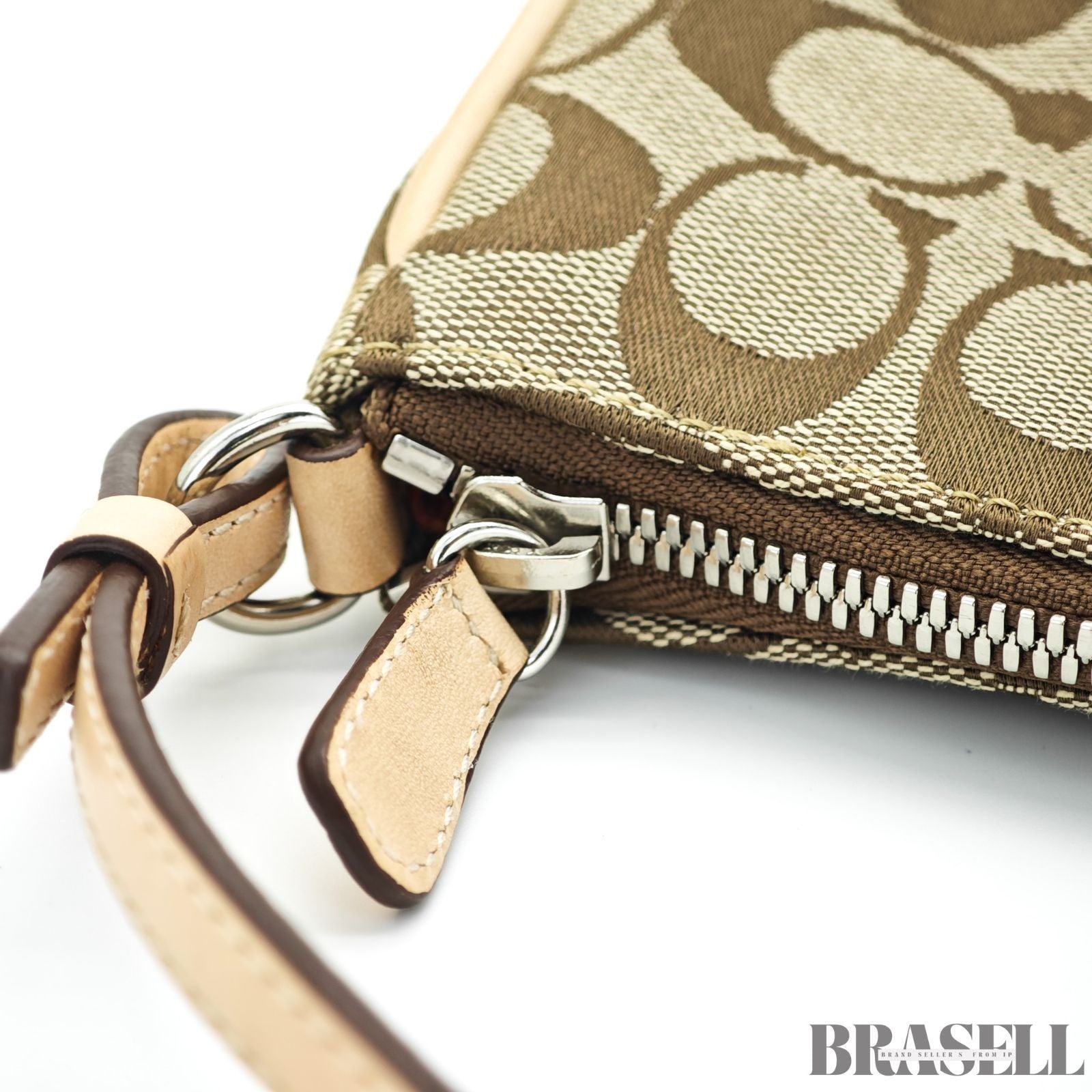 COACH Signature Mini Bag Beige Handbag Women's with Dust Bag