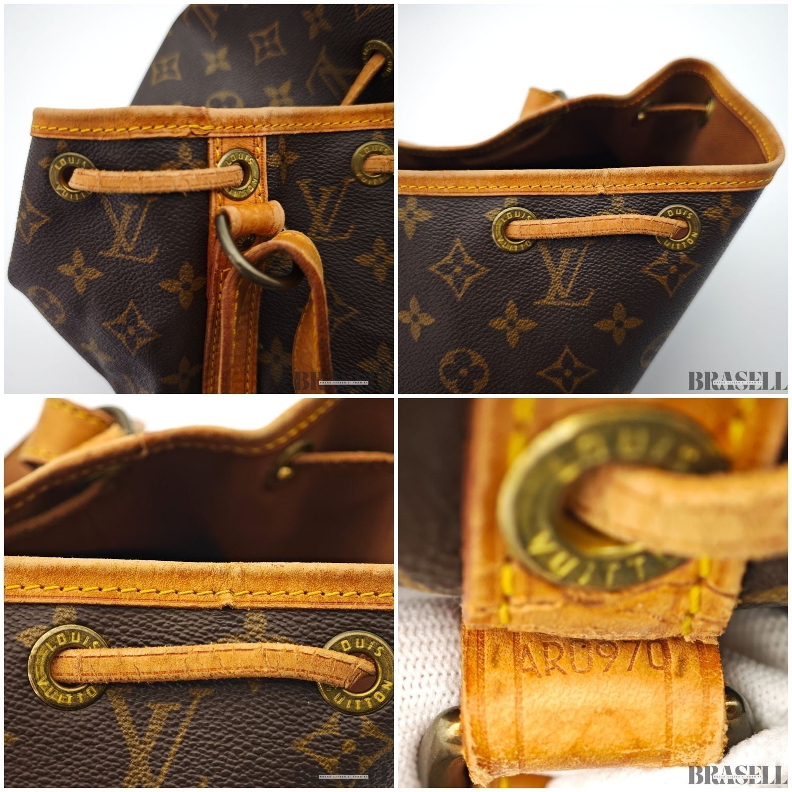 Auth LOUIS VUITTON Monogram Petit Noe M42226 Women Drawstring Shoulder Bag