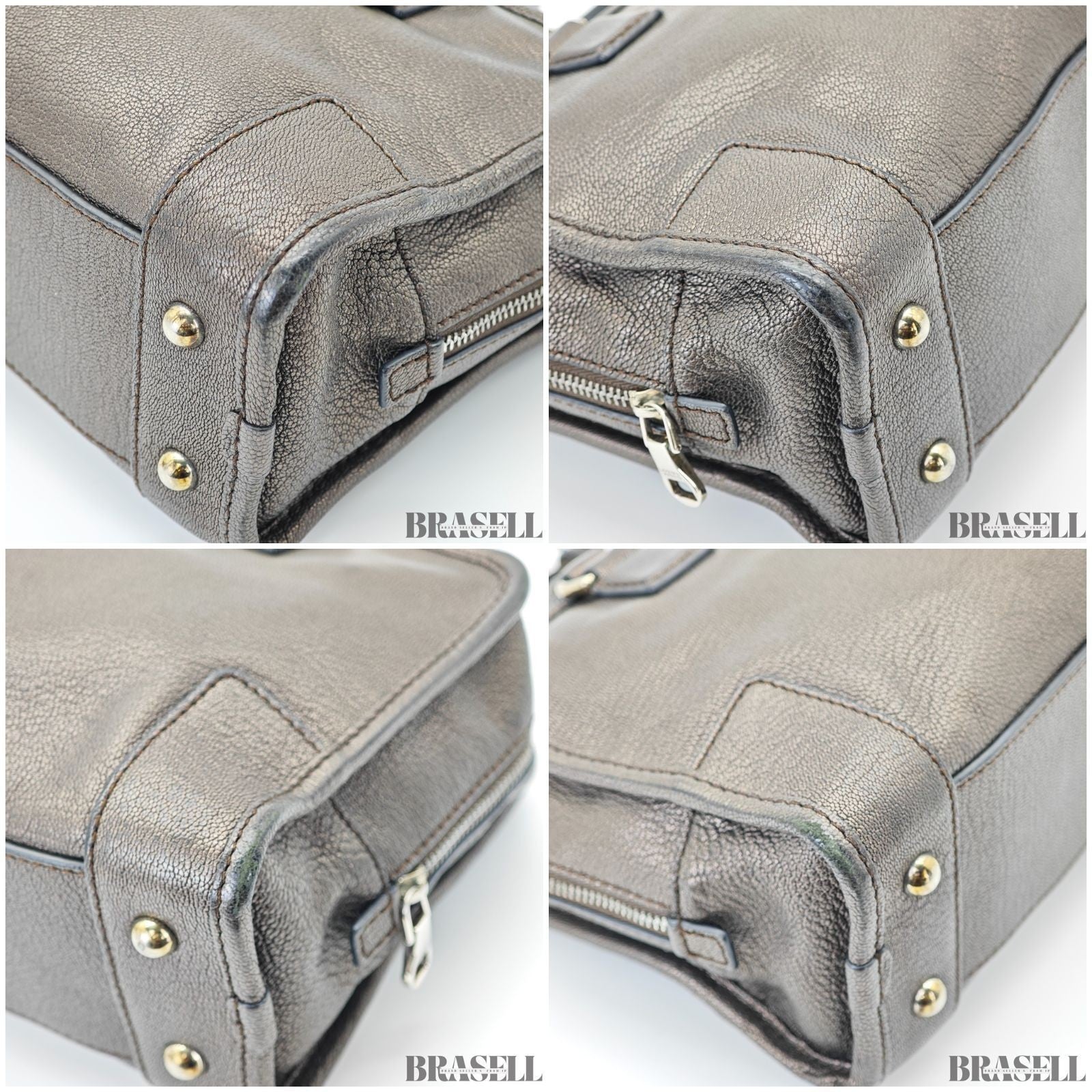LOEWE Amazona 23 Bag Horizontal Handbag Gunmetal Women's and Men's