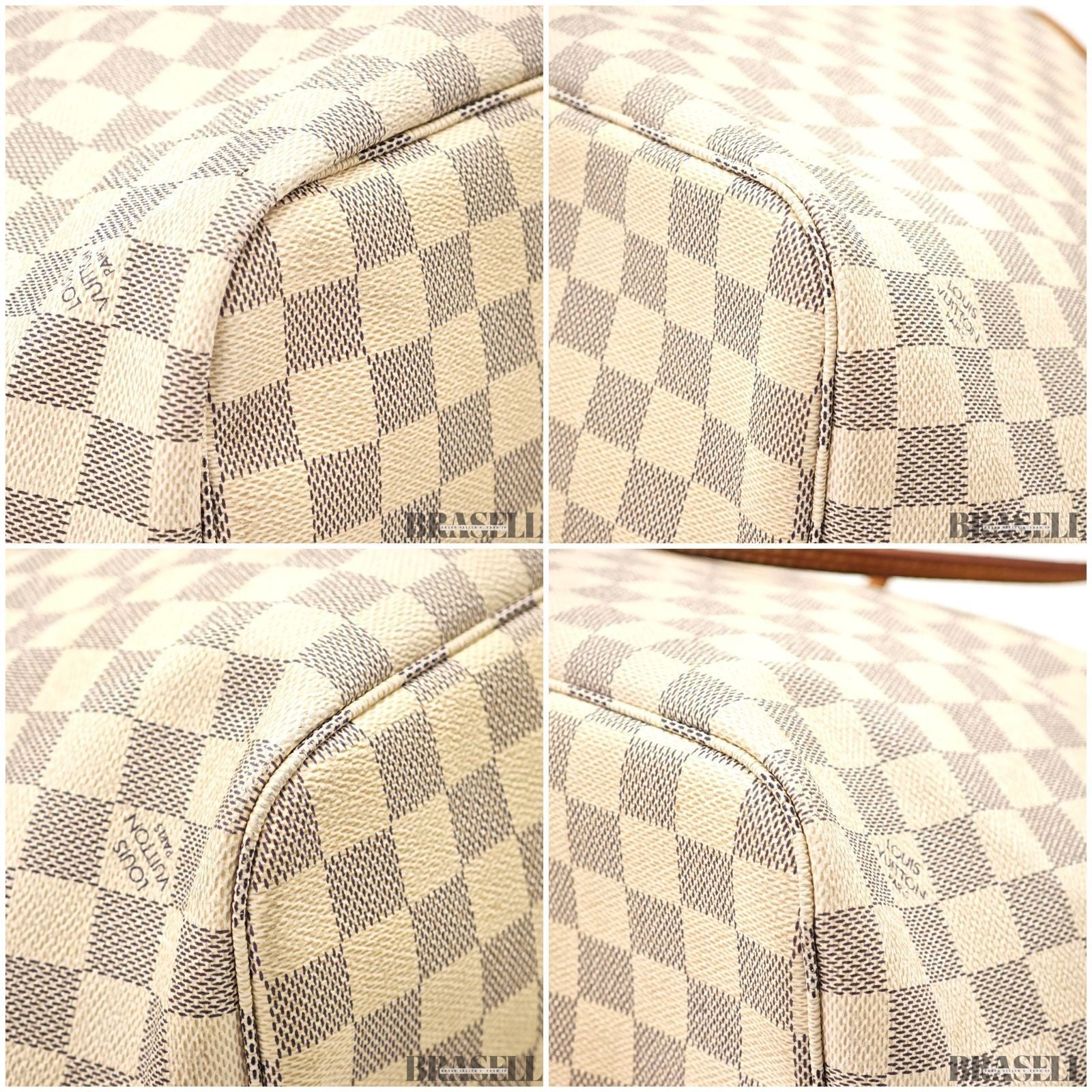 LOUIS VUITTON Neverfull MM N51107 Damier Azur Tote Bag Large Canvas Unisex