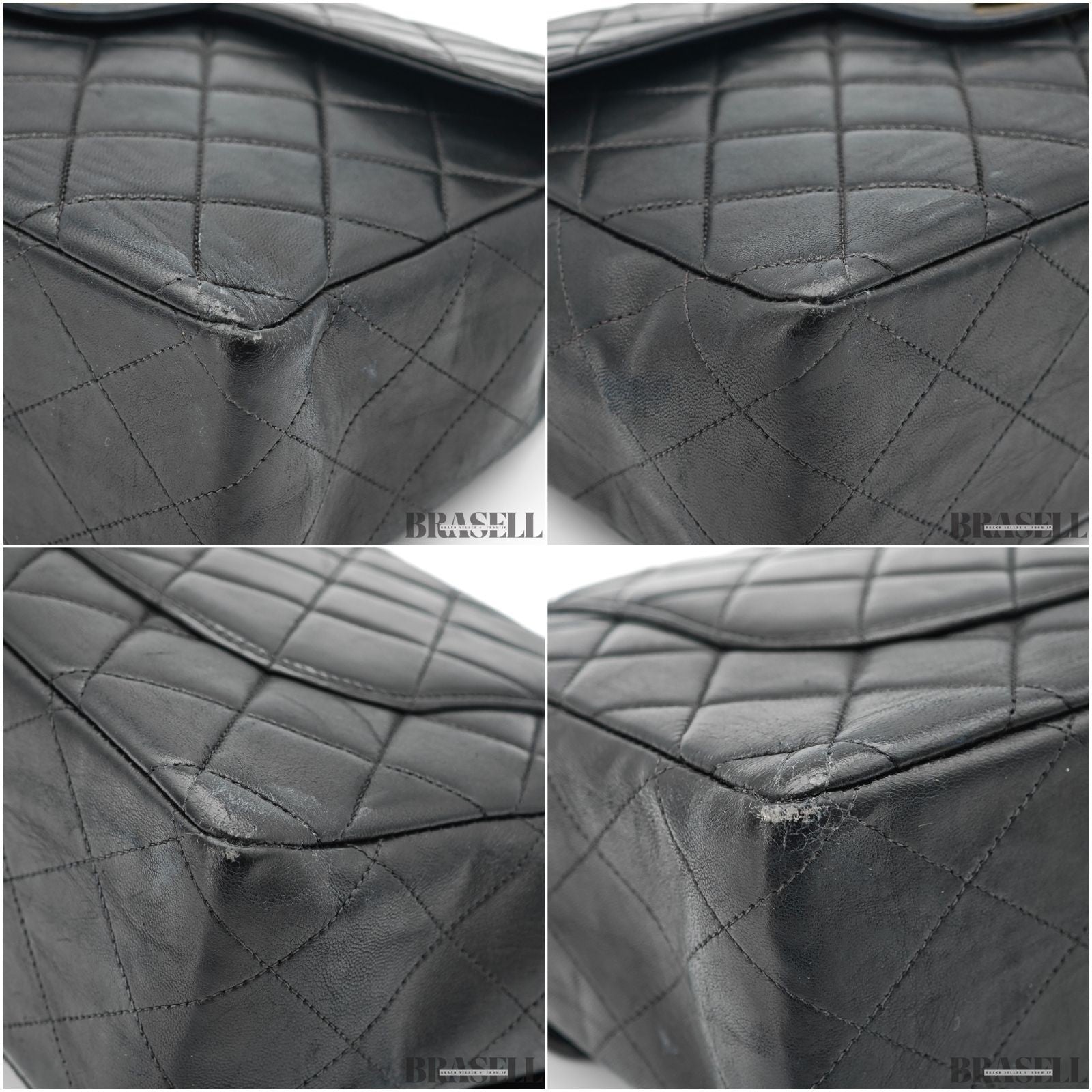 CHANEL Matelasse Lambskin Maxi Jumbo Classic Flap Bag Black Quilted Shoulder Bag