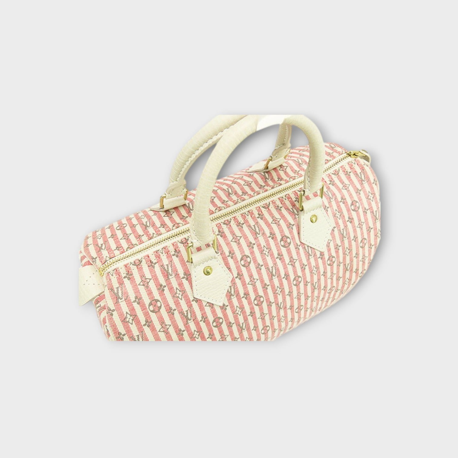 Louis Vuitton Monogram Mini Lin Croisette Speedy 30 Handbag Pink White M95501【S】