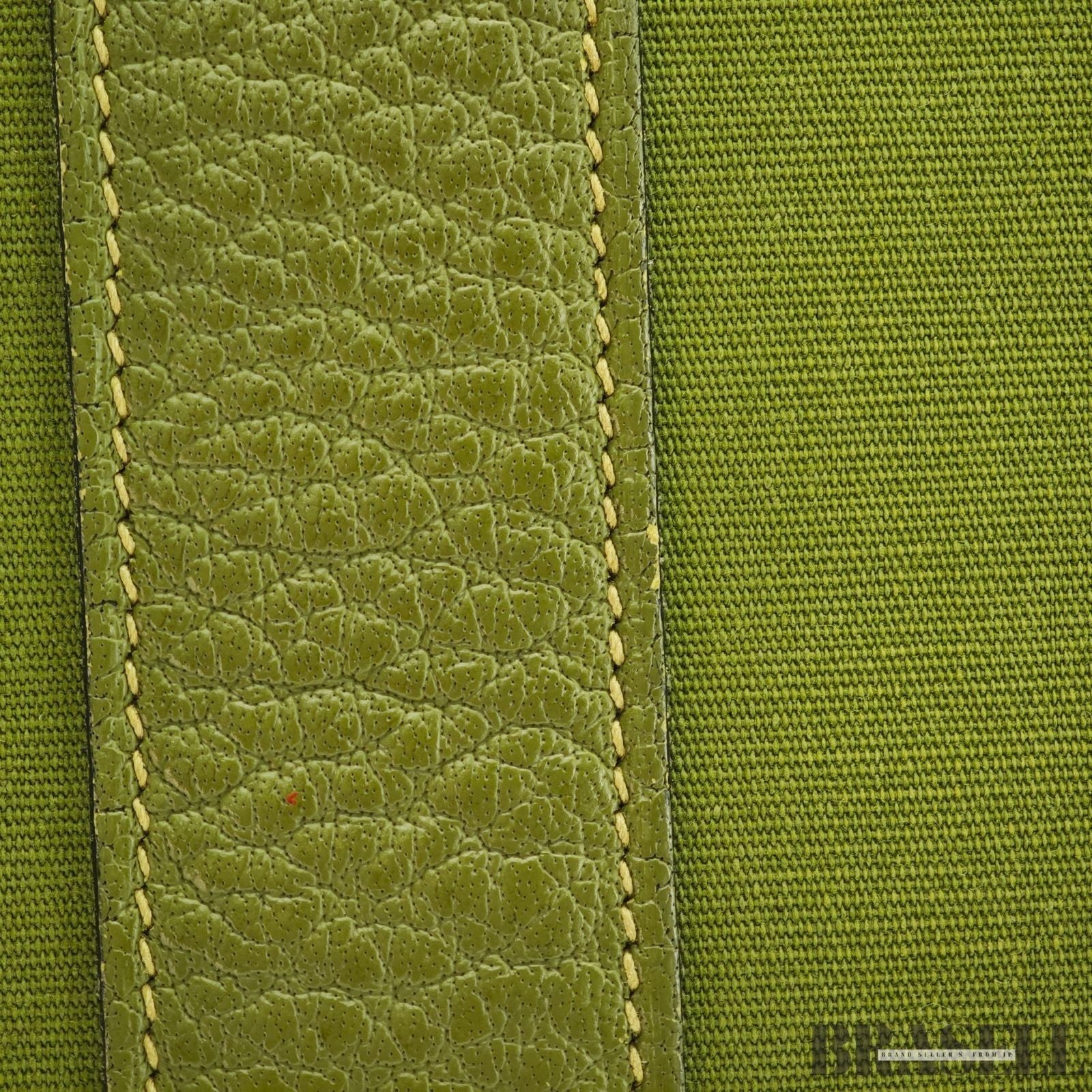 HERMES Garden Party MM Green Cobalt Canvas Leather Tote Bag Women’s
