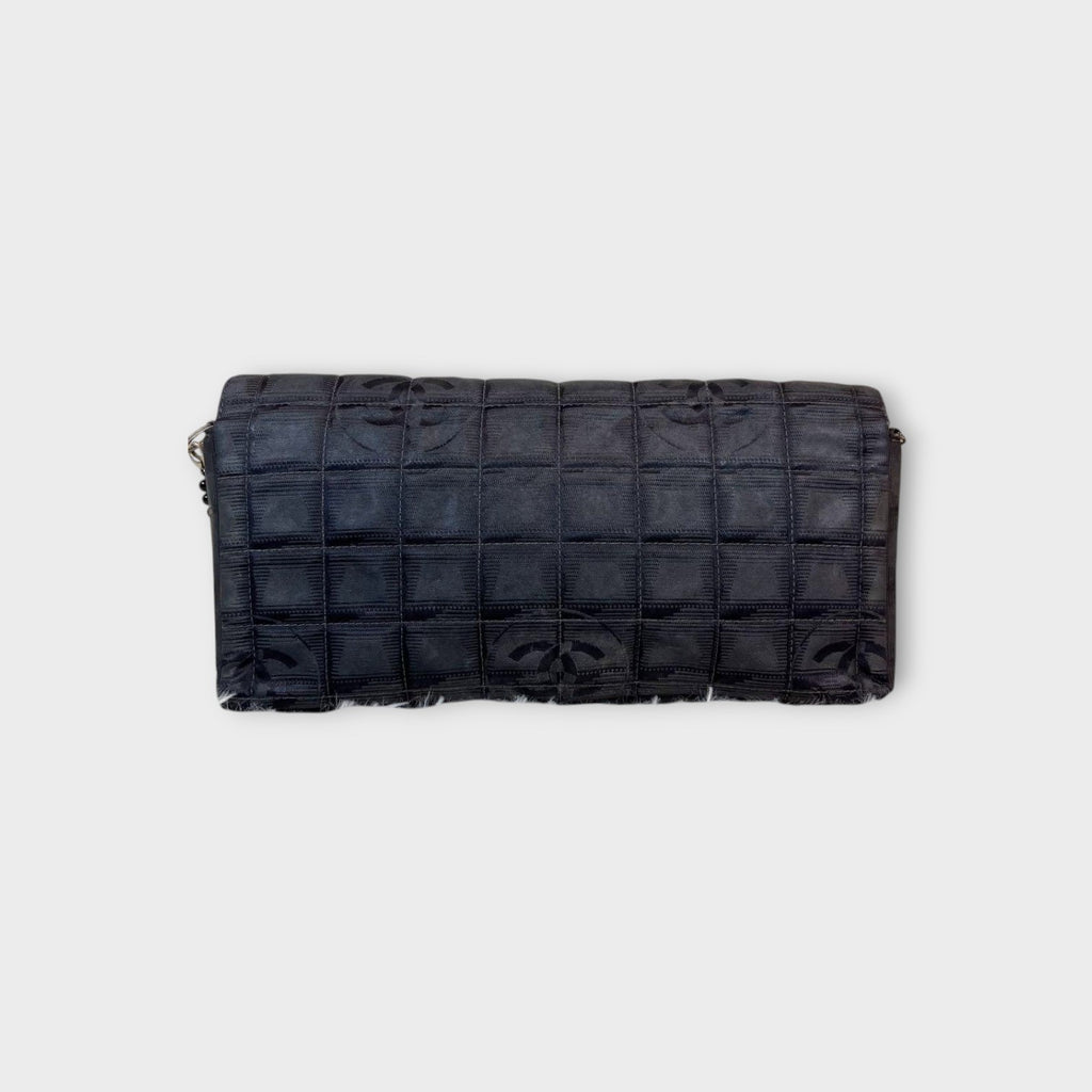 CHANEL Shoulder Bag New Travel Line Chocolate Bar Coco Mark Black Nylon【B】