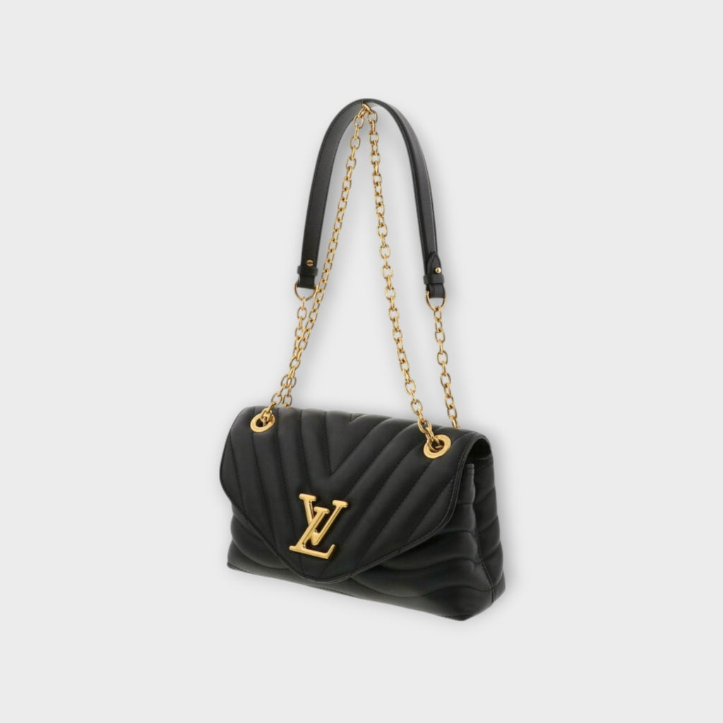 LOUIS VUITTON Monogram Black New Wave Chain Bag MM