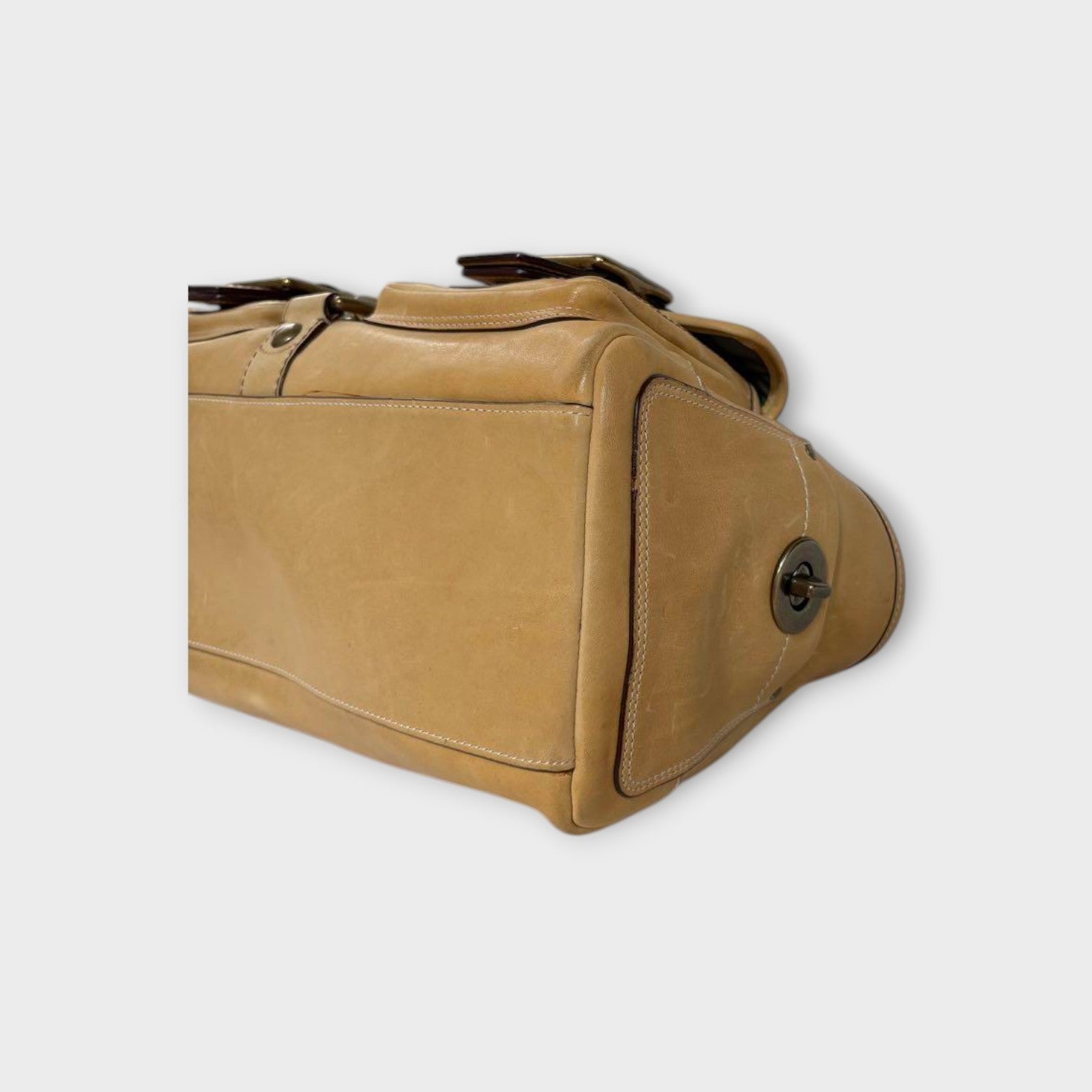 Coach Legacy 65th Turnlock Satchel Bag Handbag Brown Gold Hardware【B】