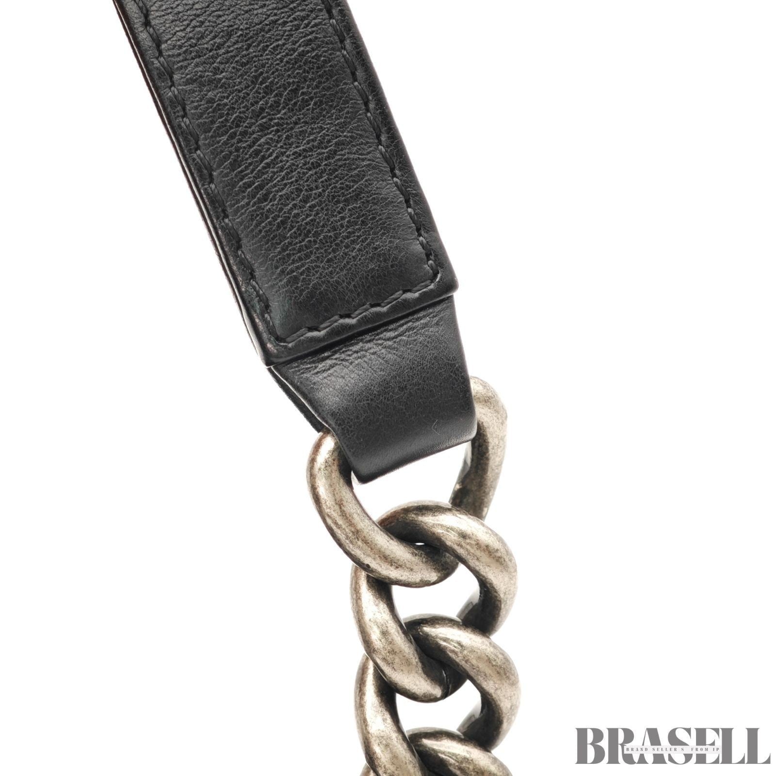 CHANEL Boy Chanel Flap Chain Shoulder Bag Black With Box Dust Bag Women