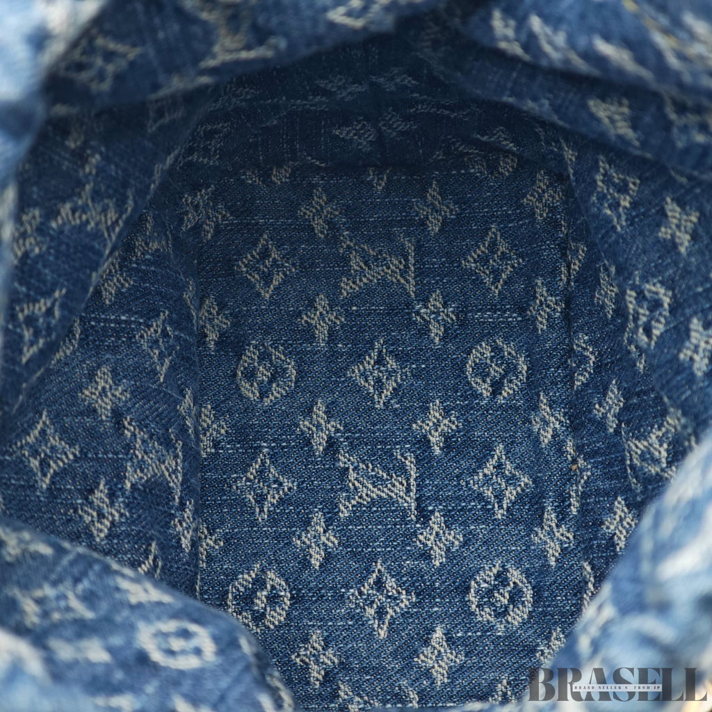 Louis Vuitton Nano Noe M83043 Monogram Denim Blue Cotton w/Dust Bag Strap