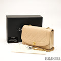 CHANEL Diana Flap 25 Matelasse Shoulder Bag Beige With Box Dust Bag Card