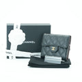 CHANEL Matelasse Bifold Wallet with Bill Compartment and Card Case Black