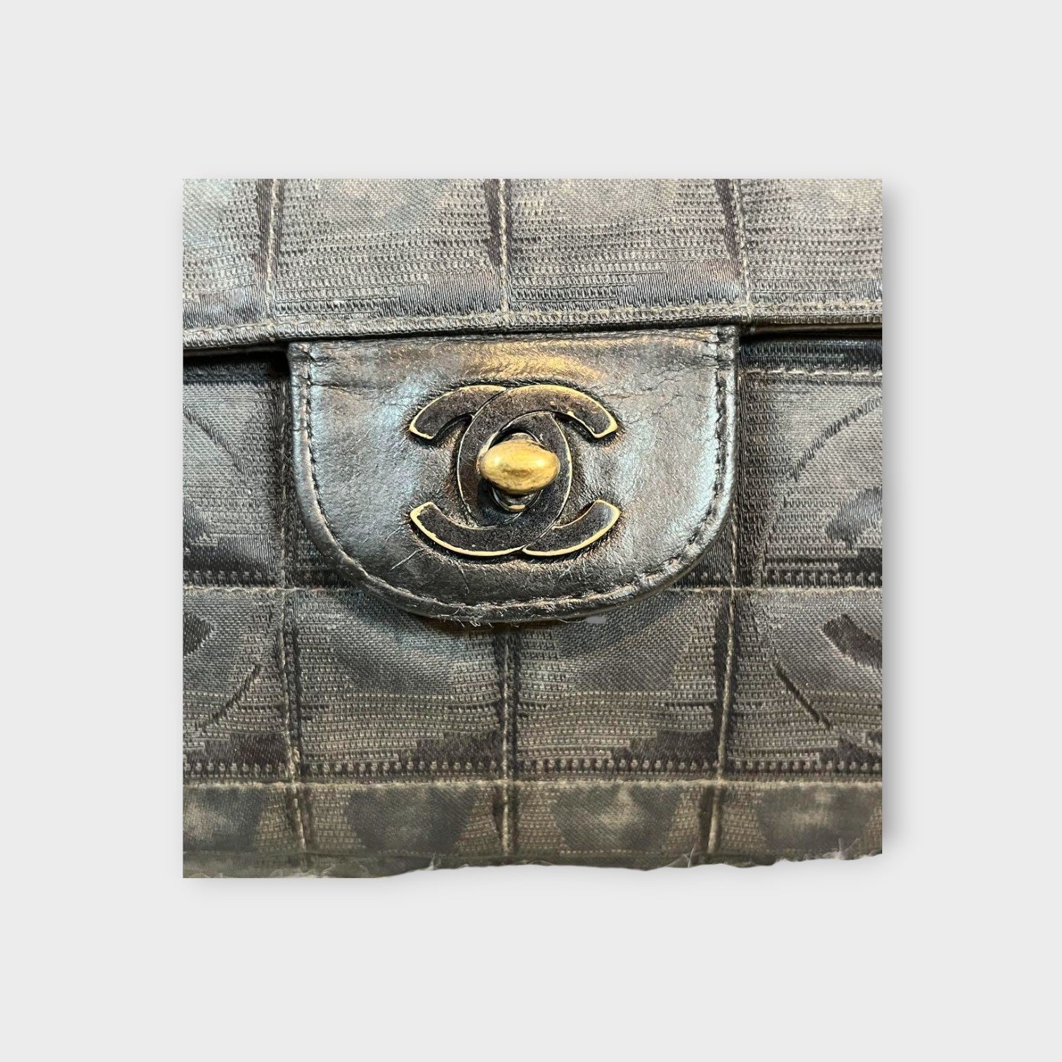 CHANEL Shoulder Bag New Travel Line Chocolate Bar Coco Mark Black Nylon【B】