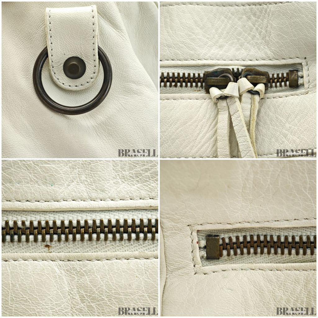 Balenciaga The First 103208 213048 Bag Handbag Cylinder Horizontal Ivory