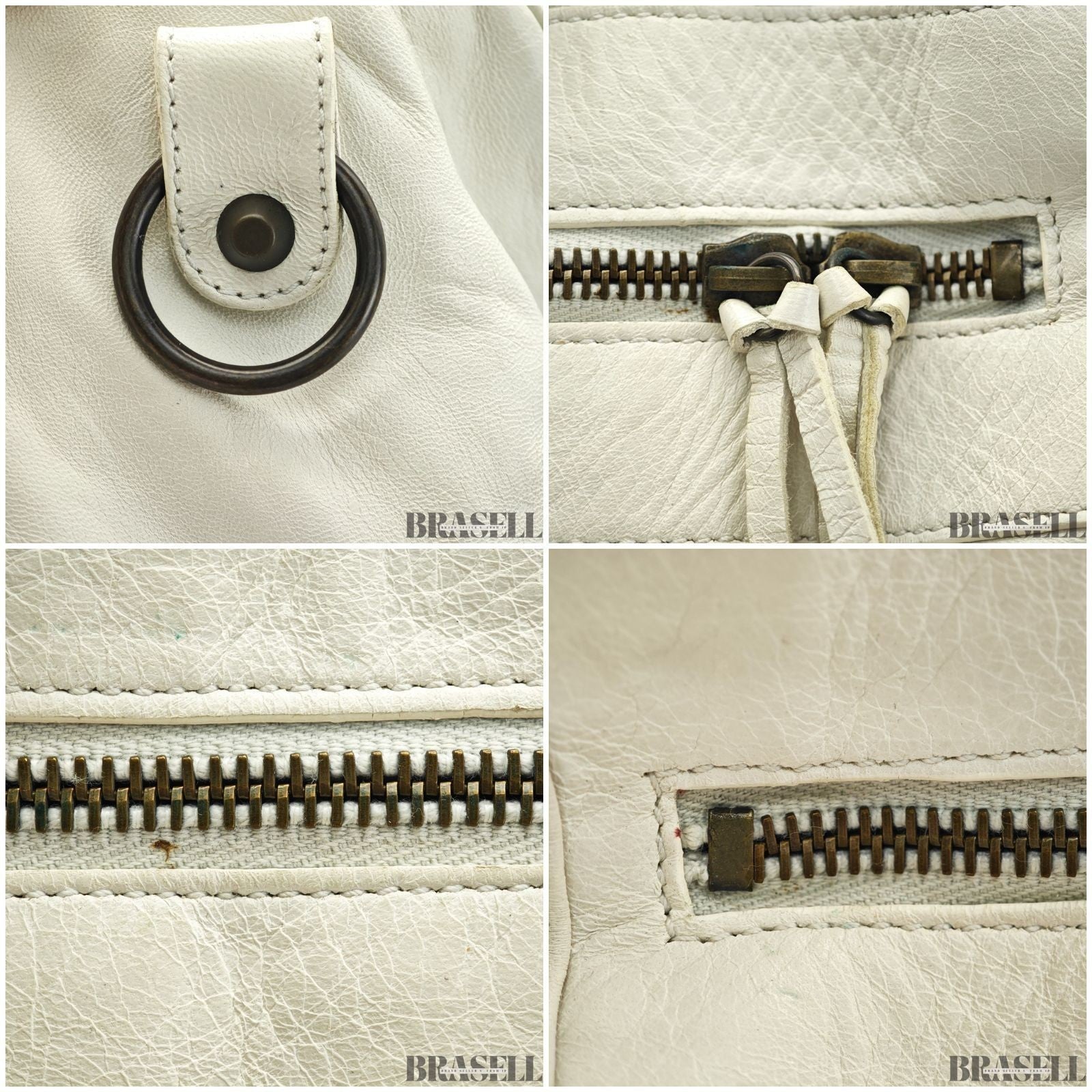 Balenciaga The First 103208 213048 Bag Handbag Cylinder Horizontal Ivory
