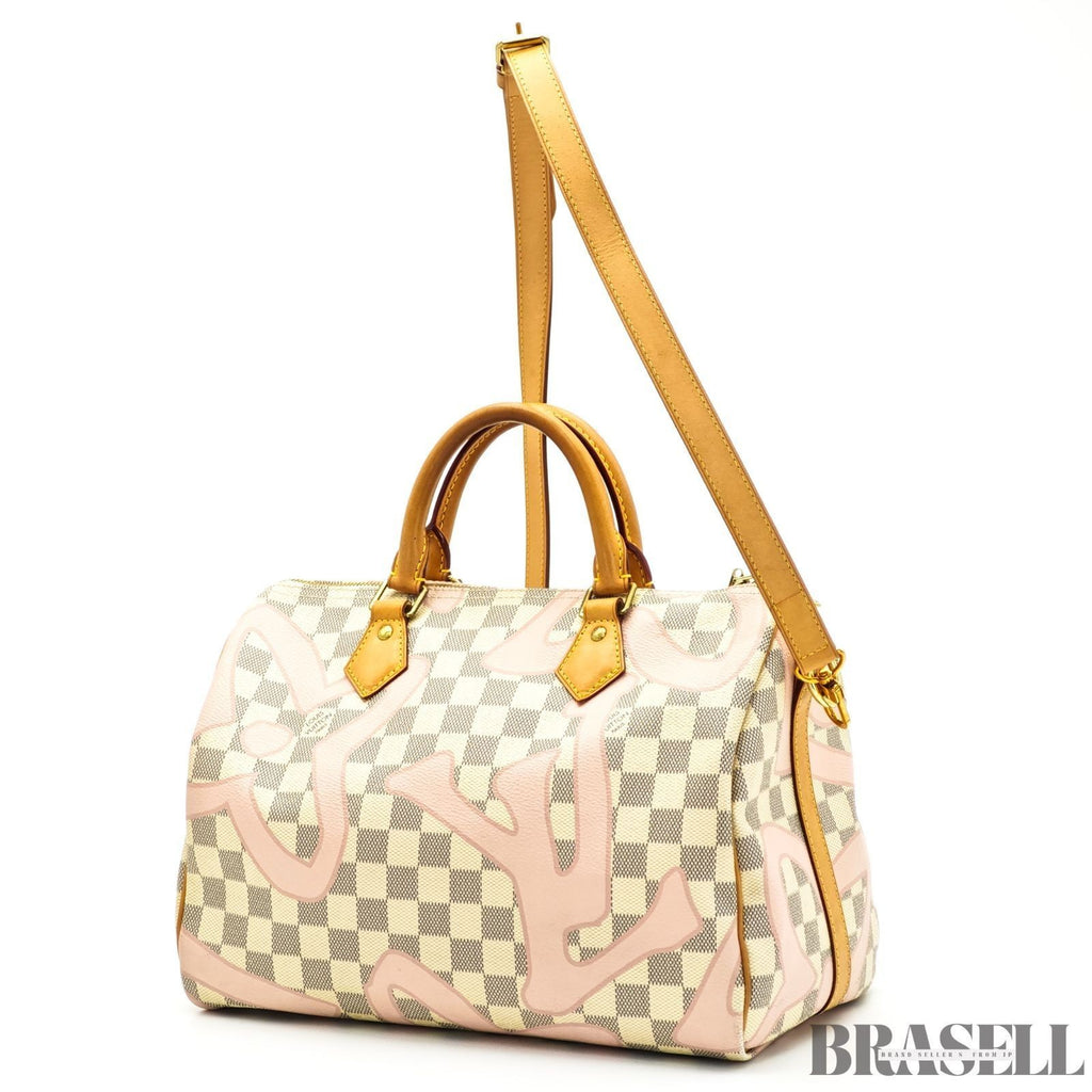 Louis Vuitton Speedy Bandoulière 30 Tahiti N41052 2Way Handbag Ivory Pink