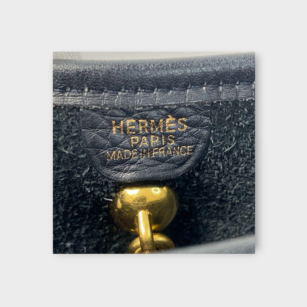 Hermès Vespa PM Black Shoulder Bag Leather A Stamp Gold Hardware 【A】