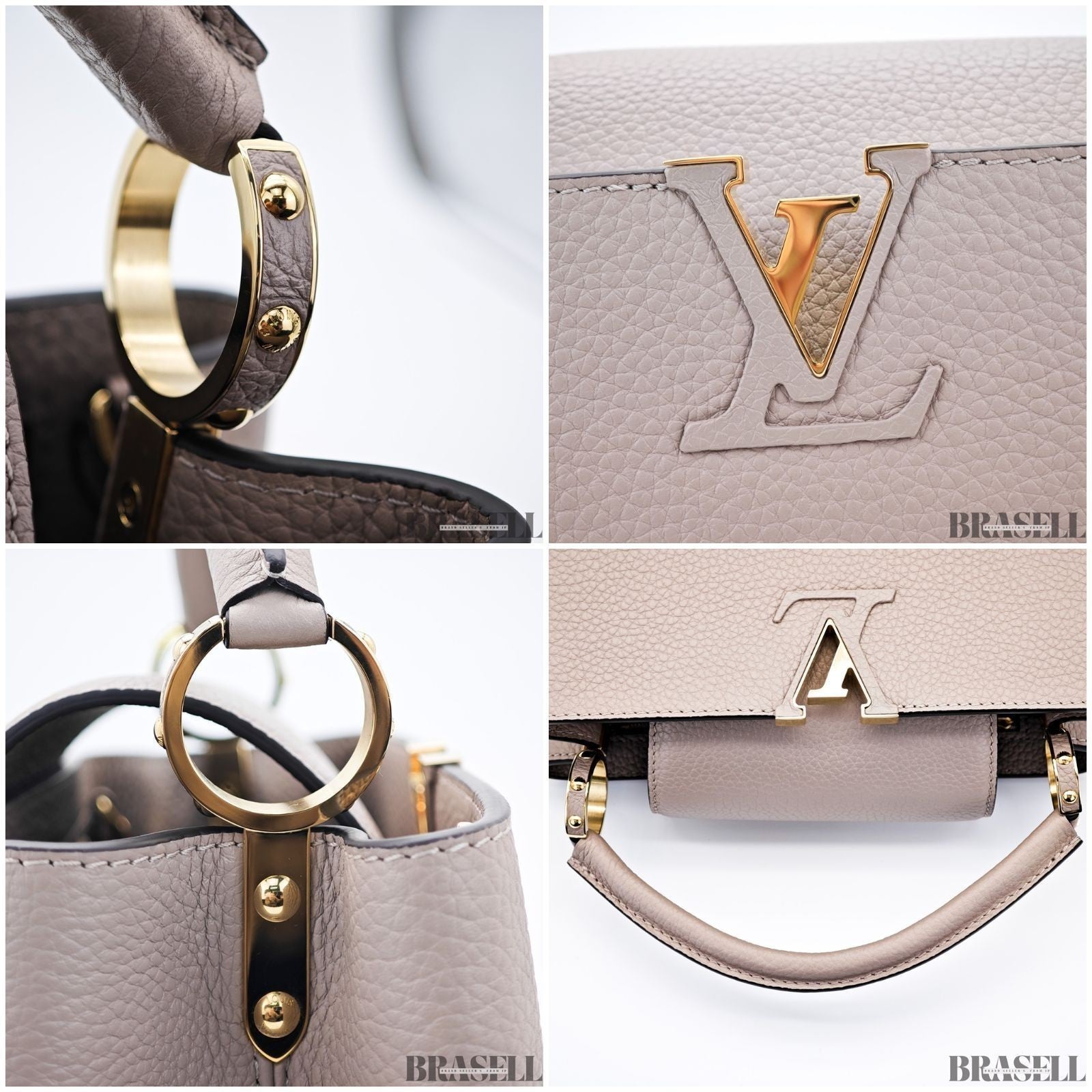 Louis Vuitton Capucines BB Handbag M94634 Galet Greige Woman