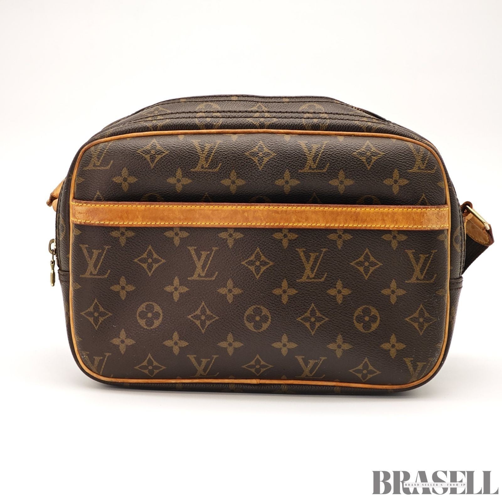 LOUIS VUITTON Reporter PM Crossbody Shoulder Bag Monogram Leather M45254 Brown
