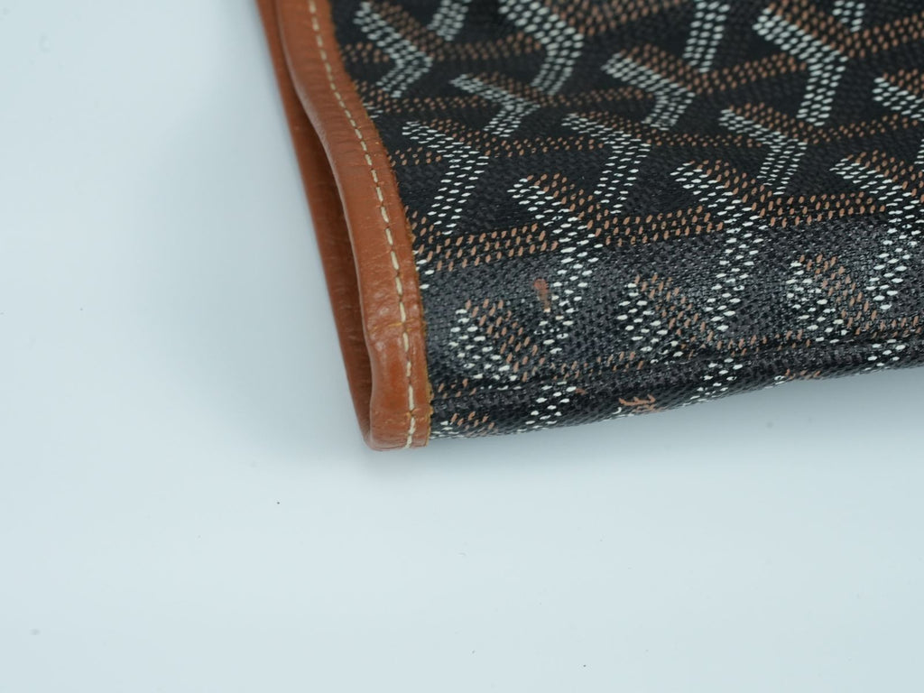 GOYARD Saint Louis PM Tote Bag Canvas Leather Handle Black Women's With Pouch