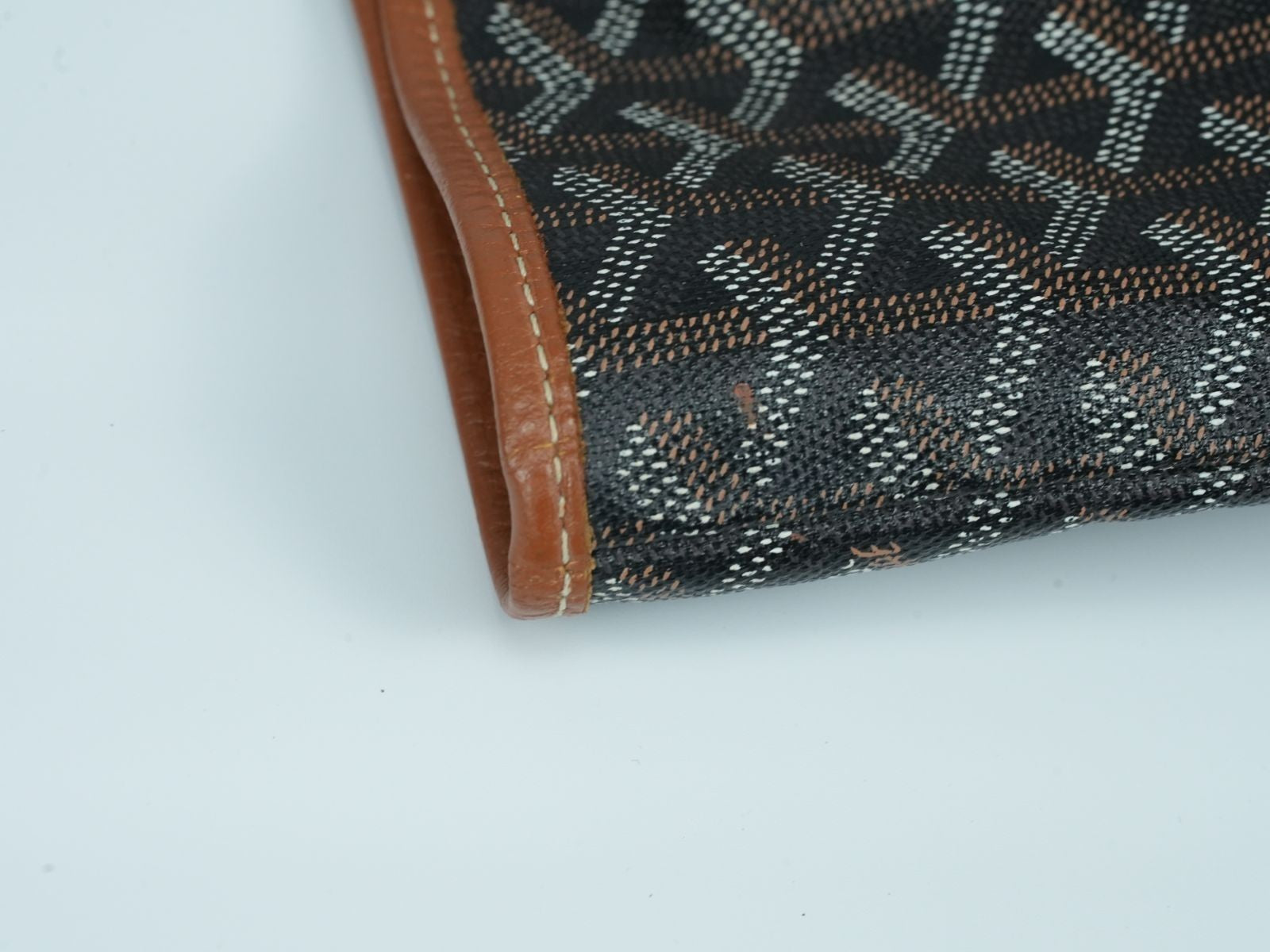 GOYARD Saint Louis PM Tote Bag Canvas Leather Handle Black Women's With Pouch
