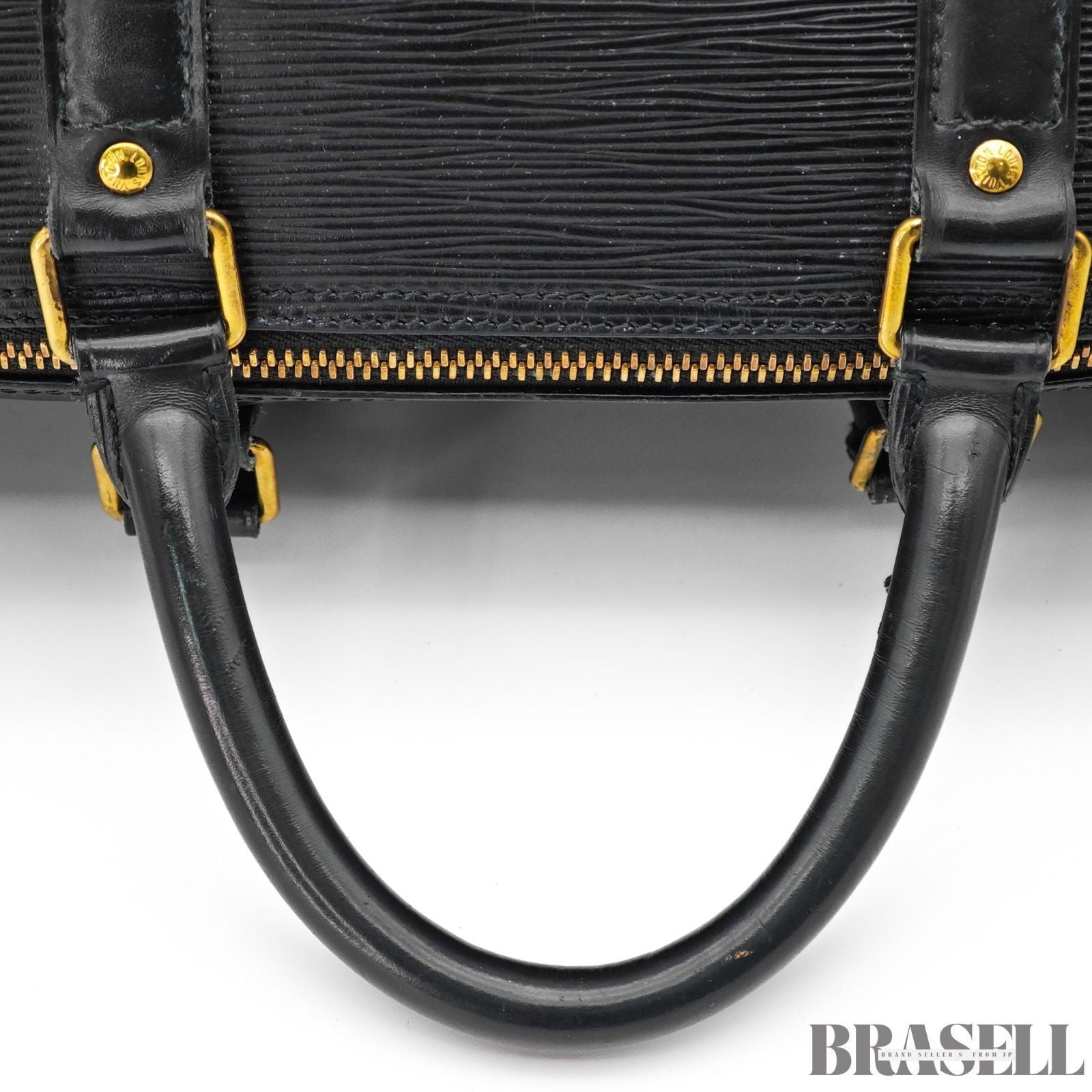 Louis Vuitton Epi Keepall 55 Black Embossed Logo Boston Bag M59142 Epi Leather