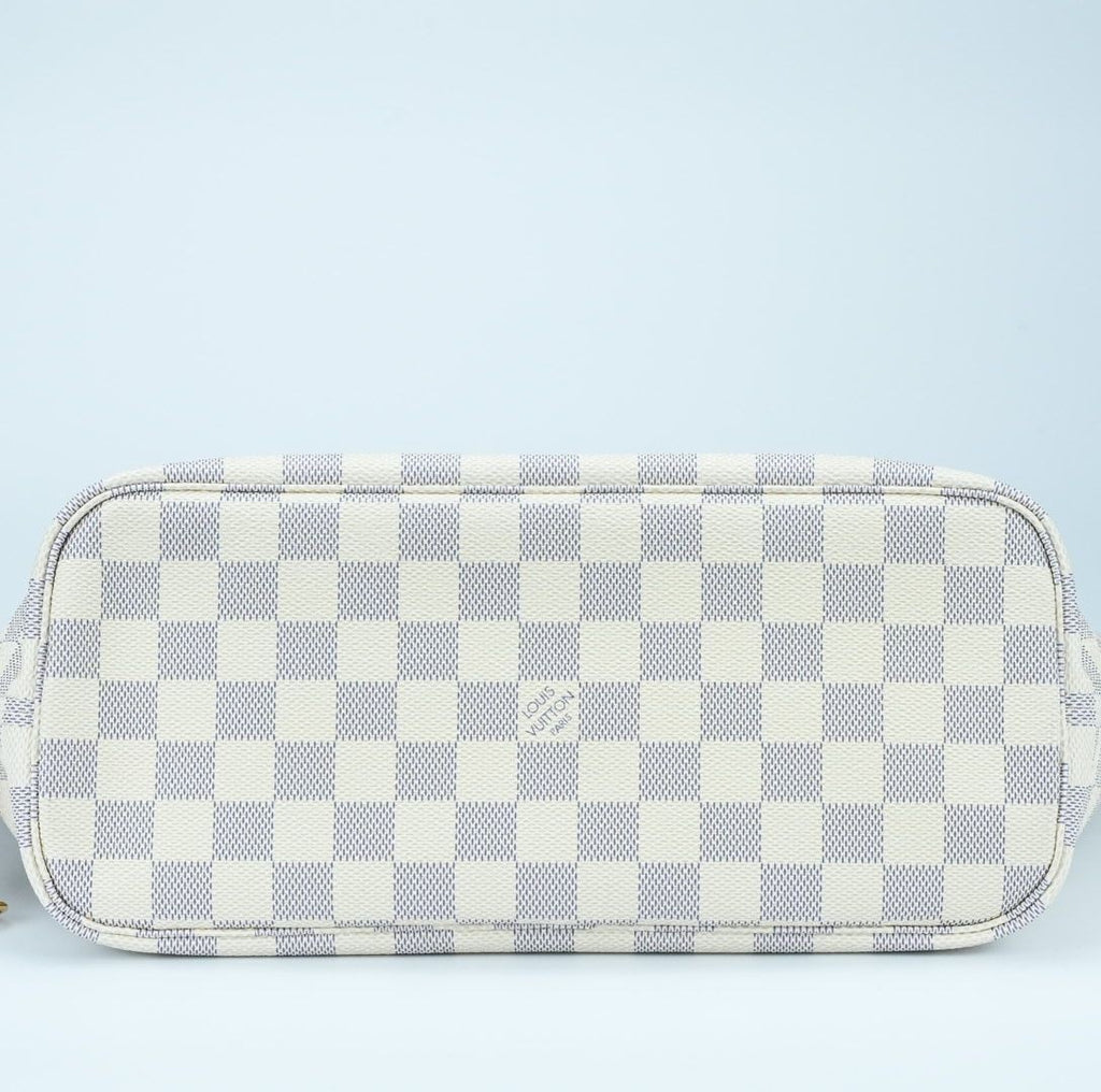 LOUIS VUITTON Damier Azur Neverfull PM N41362 Handbag Tote Bag with Pouch