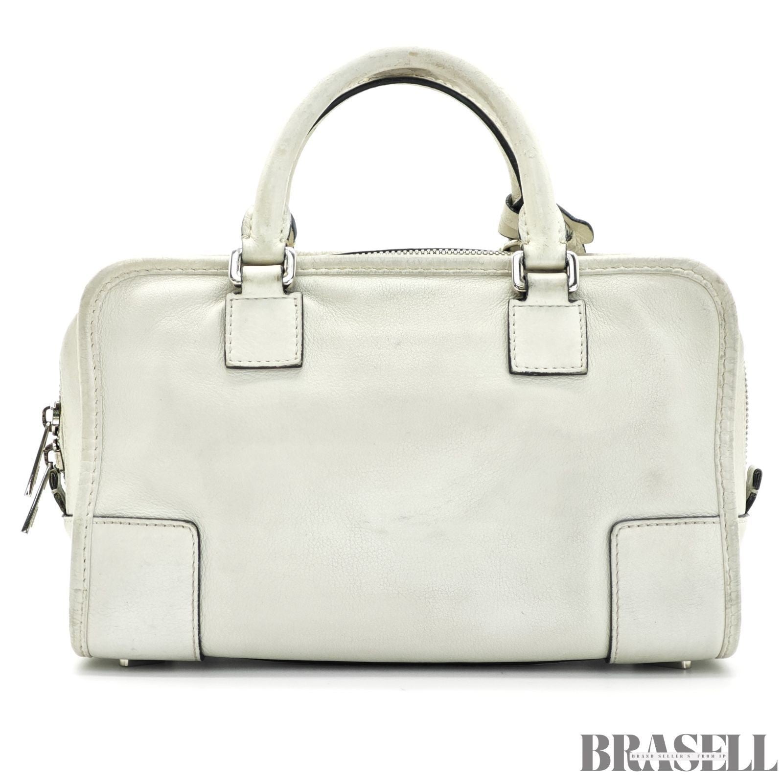 Loewe Amazona 23 A039N07X02 Handbag Shoulder Bag 2Way Pearl Gray Leather