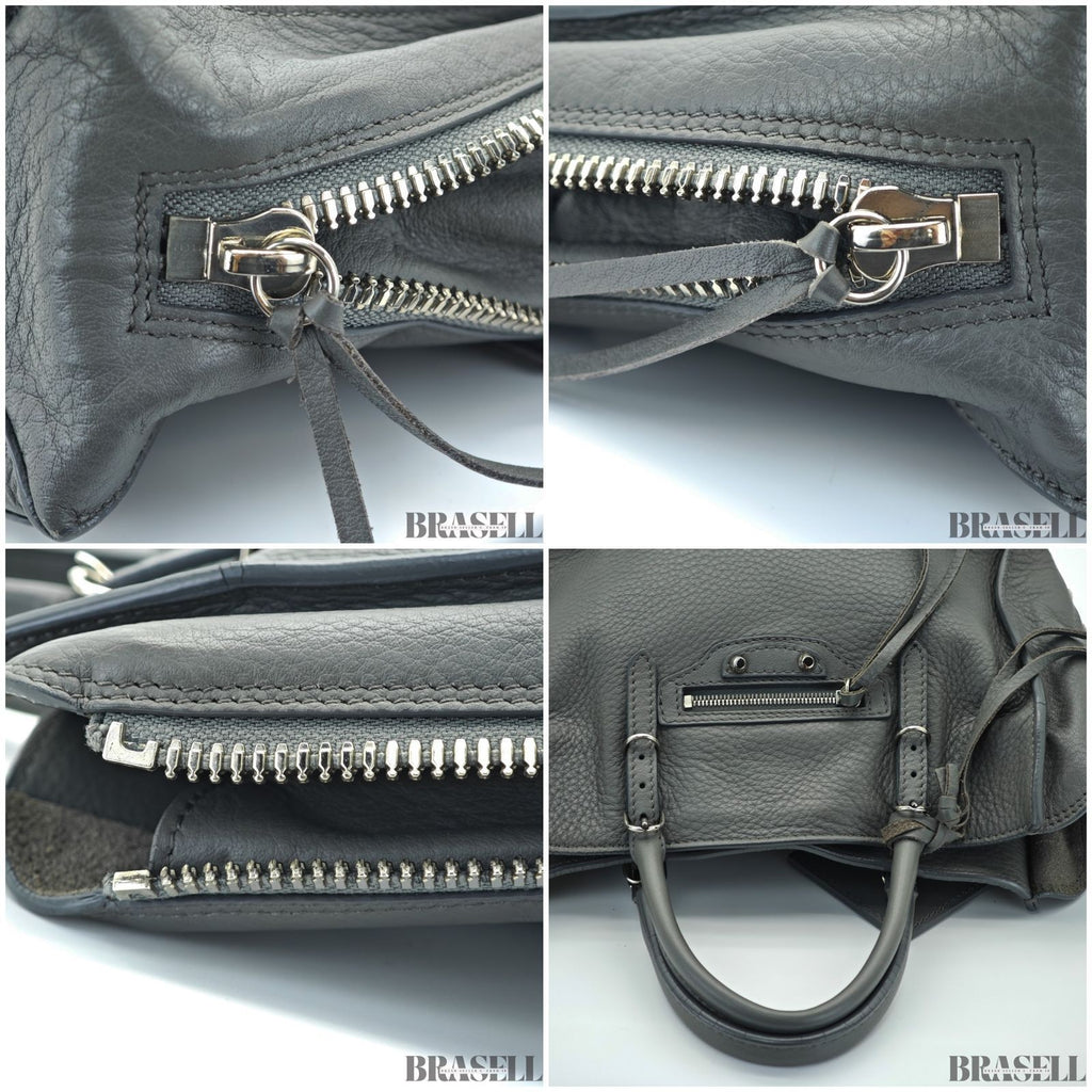 BALENCIAGA 2-Way Handbag Shoulder Bag Paper A4 357333 Gray color