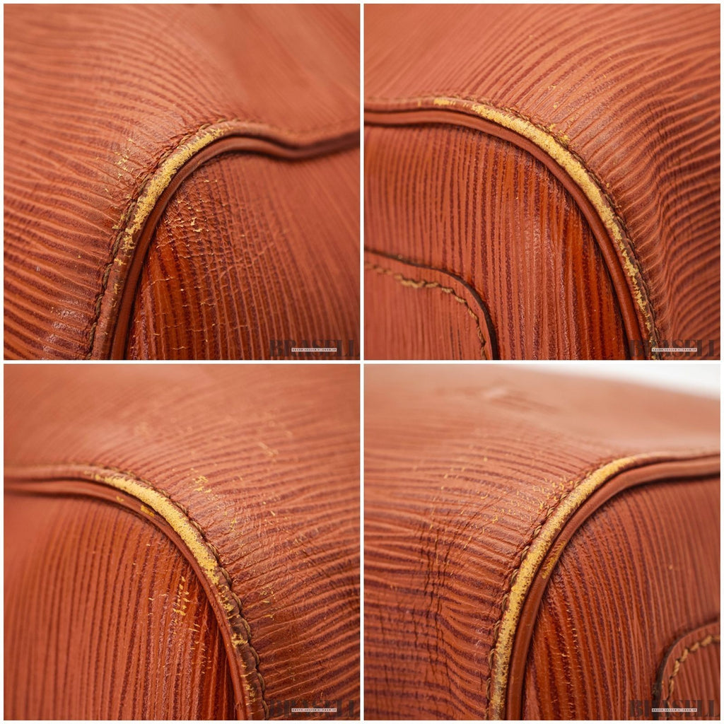 LOUIS VUITTON Epi Keepall 50 M42968 Boston Bag Zipang Gold Epi Leather Auth