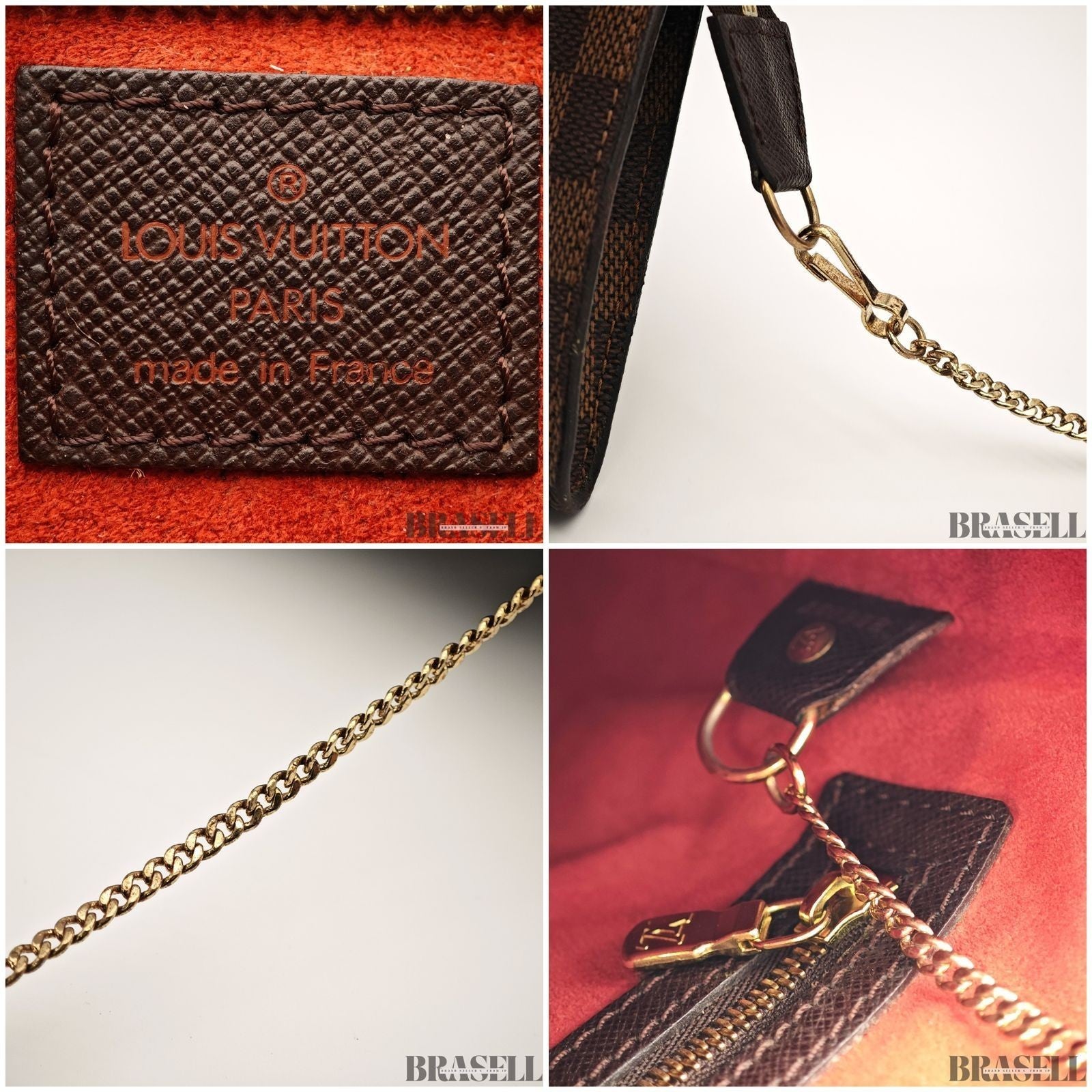Louis Vuitton Mare N42240 Tote Bag With Pouch Bucket Bag Brown Gold Hardware