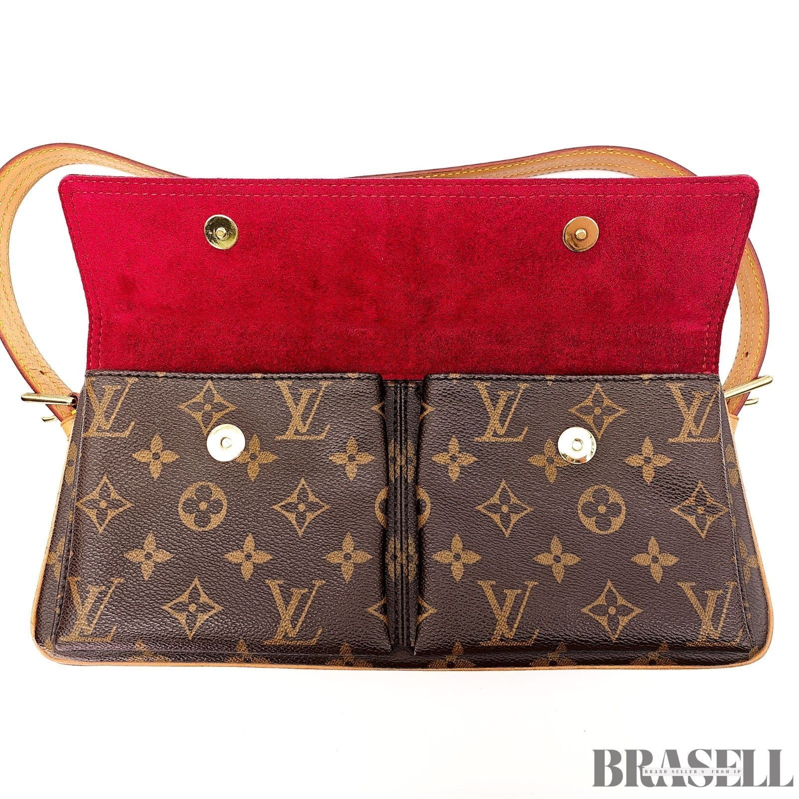 Louis Vuitton Vivacite MM M51164 Bag Handbag Monogram Brown With Box Dust Bag