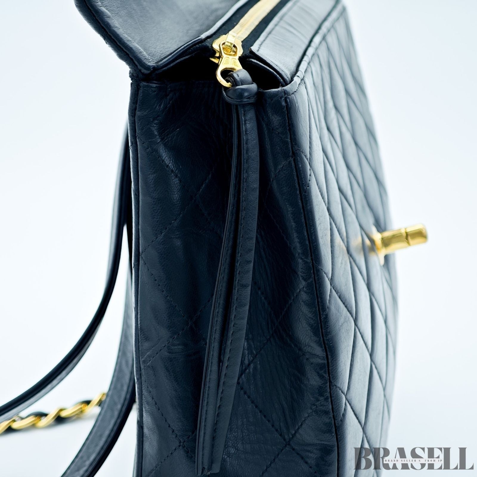 Chanel Matelassé Vintage Square Backpack 4B000272 Bag Flap Black Ladies