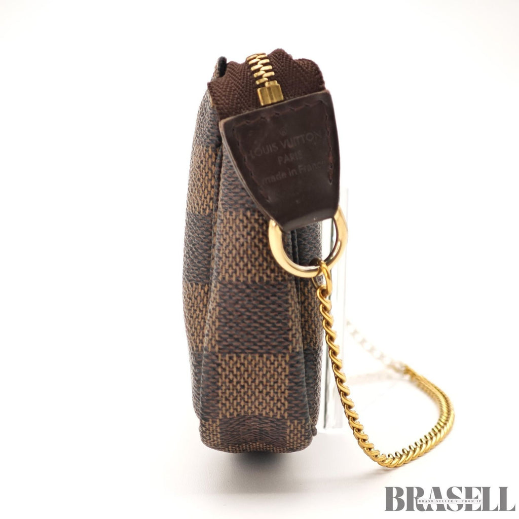 LOUIS VUITTON Damier Ebene Mini Pochette Accessoires Pouch N58009 Auth Brown