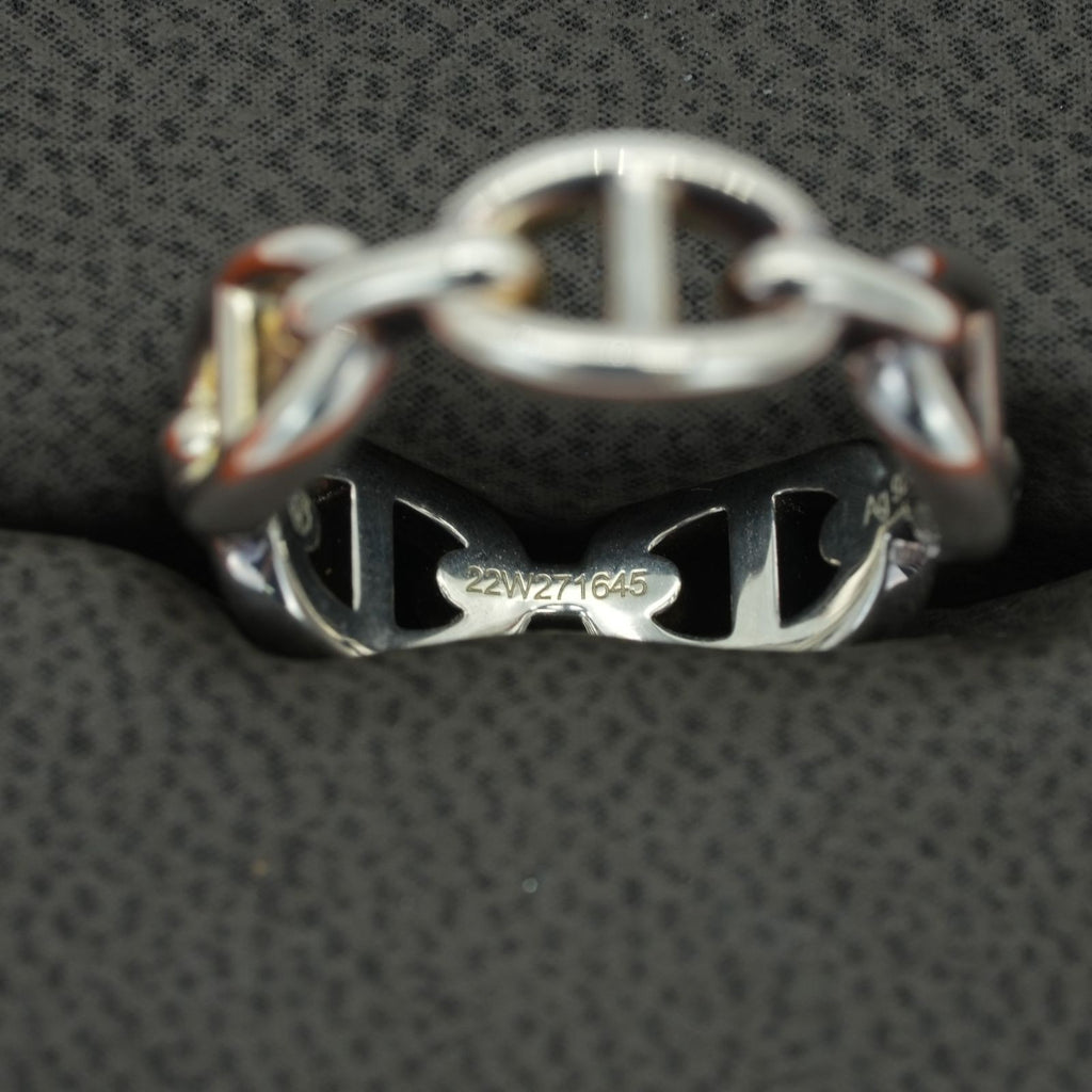HERMES Anchaîne Chaine d'Ancre Ring Men's Silver SV925 #56