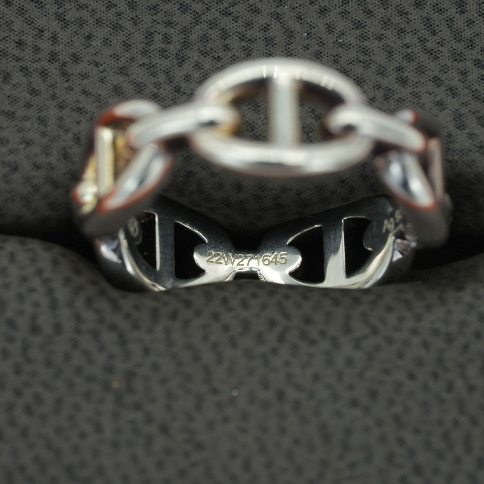HERMES Anchaîne Chaine d'Ancre Ring Men's Silver SV925 #56