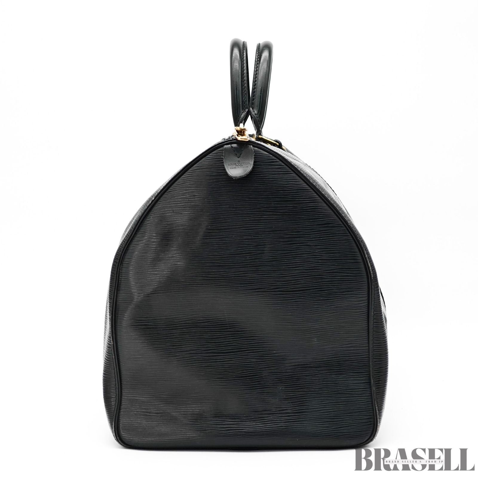 Louis Vuitton Epi Keepall 55 Black Embossed Logo Boston Bag M59142 Epi Leather